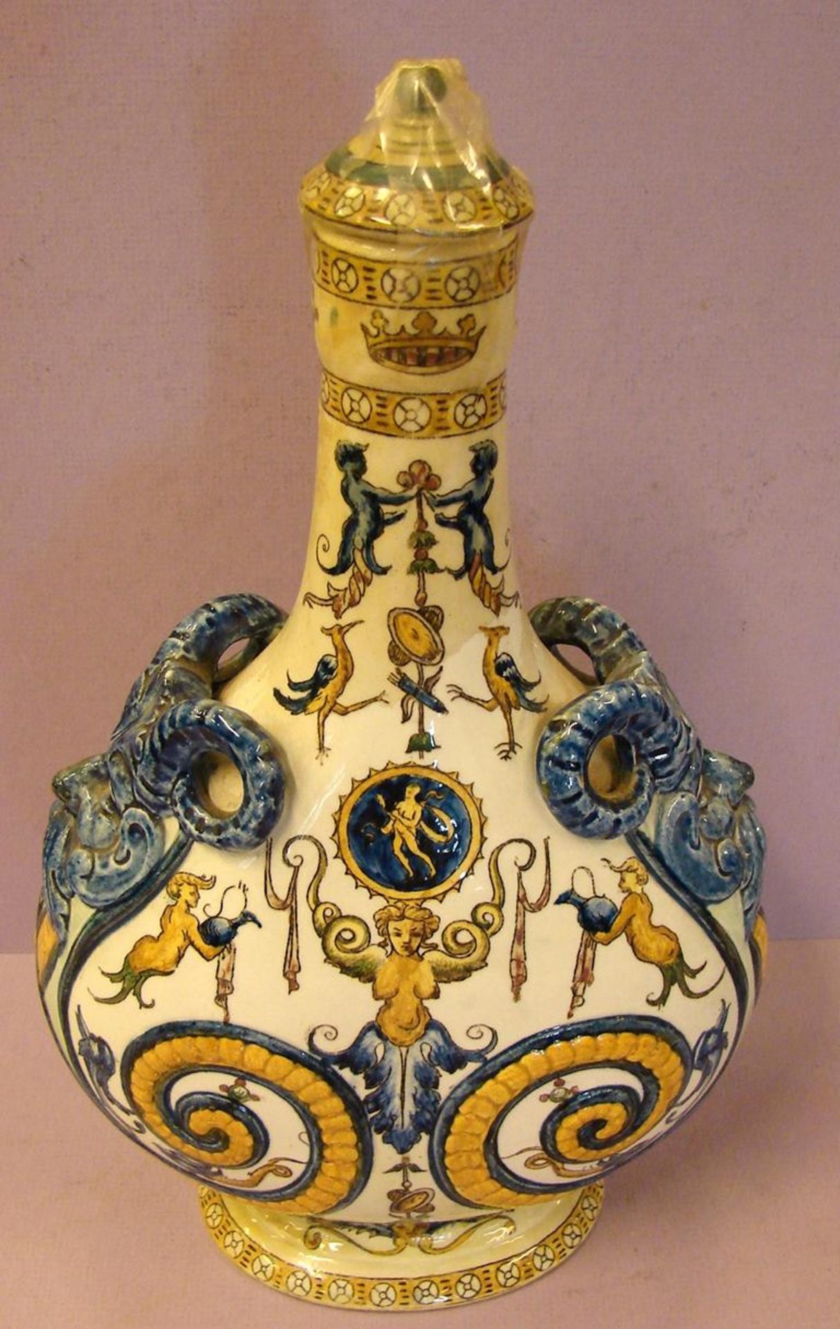 Flasche, Keramik, bezeichnet GIEN, H.ca. 31 cm