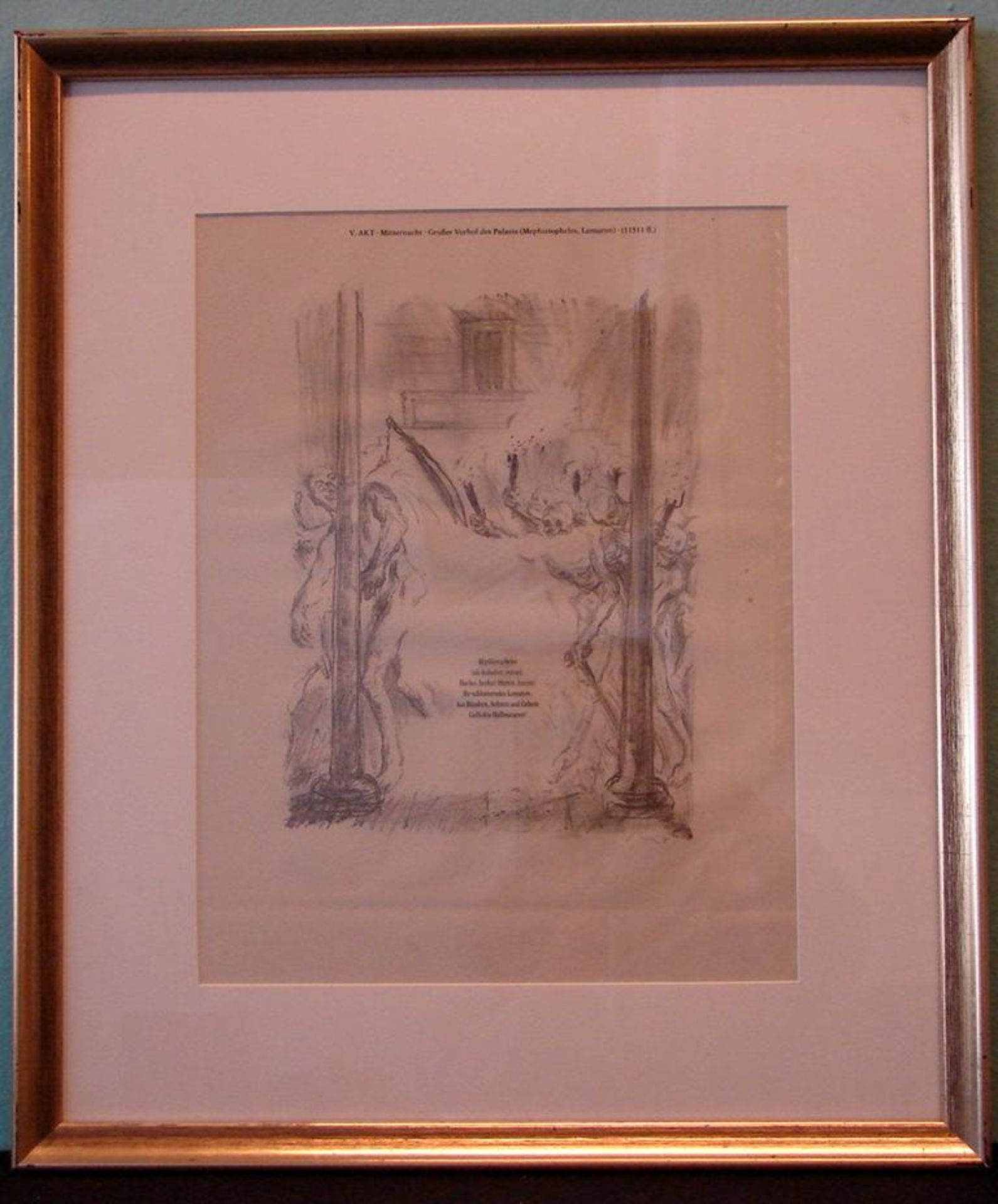 MAX SLEVOGT (1868-1932), "Illustration zu Goethes Faust II. Teil", Lithographie, 1927,