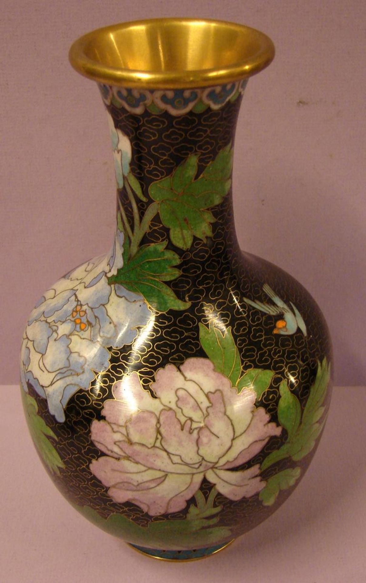 Vase, Cloisonné, Höhe ca. 23 cm