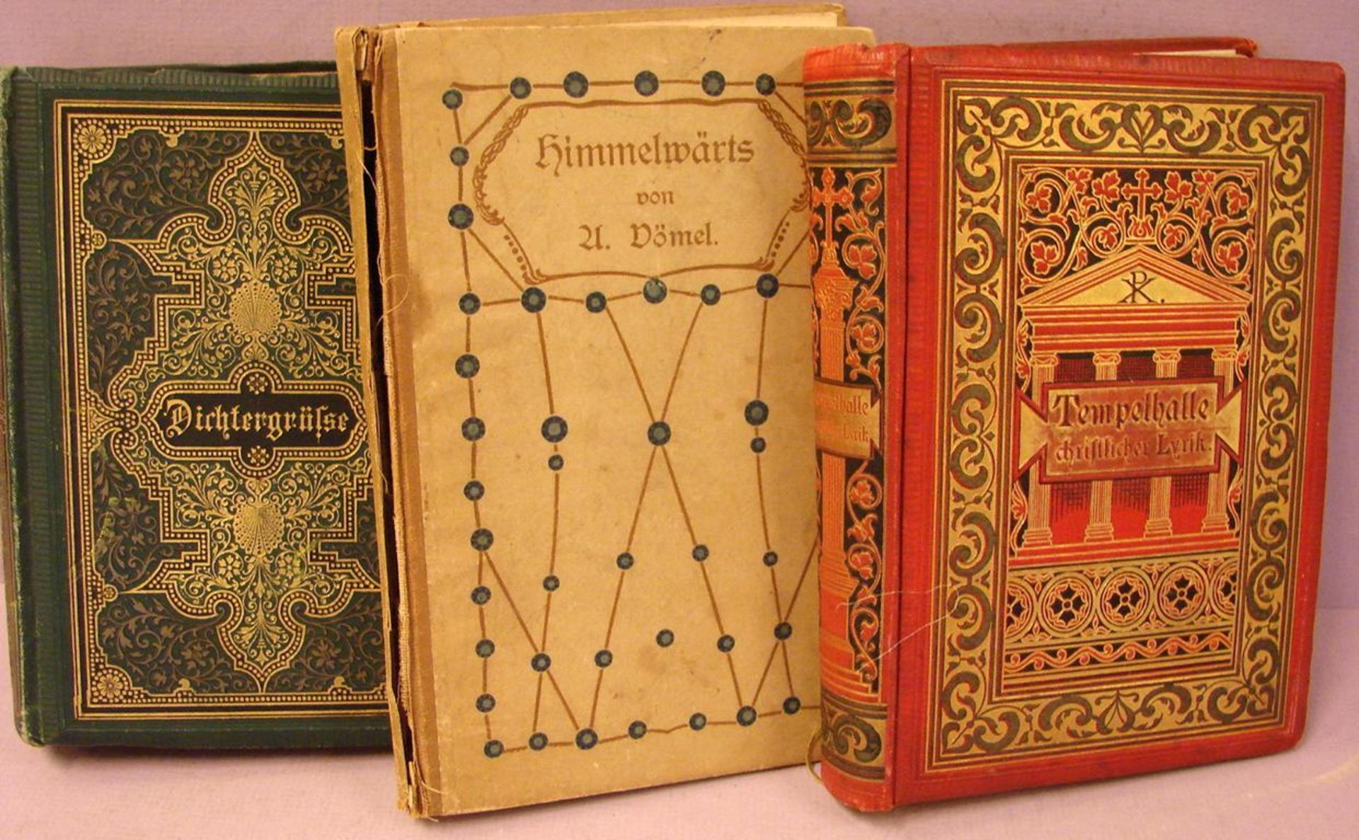 Konvolut Bücher, 3 Stk.: "Himmelwärts", v. U. Dömel; "Tempelhalle",