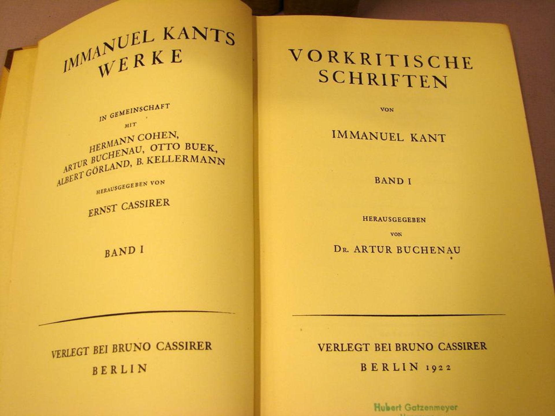 Konvolut Bücher, 11 Stück, Band 1-11 "Immanuel Kants Werke", - Image 2 of 2