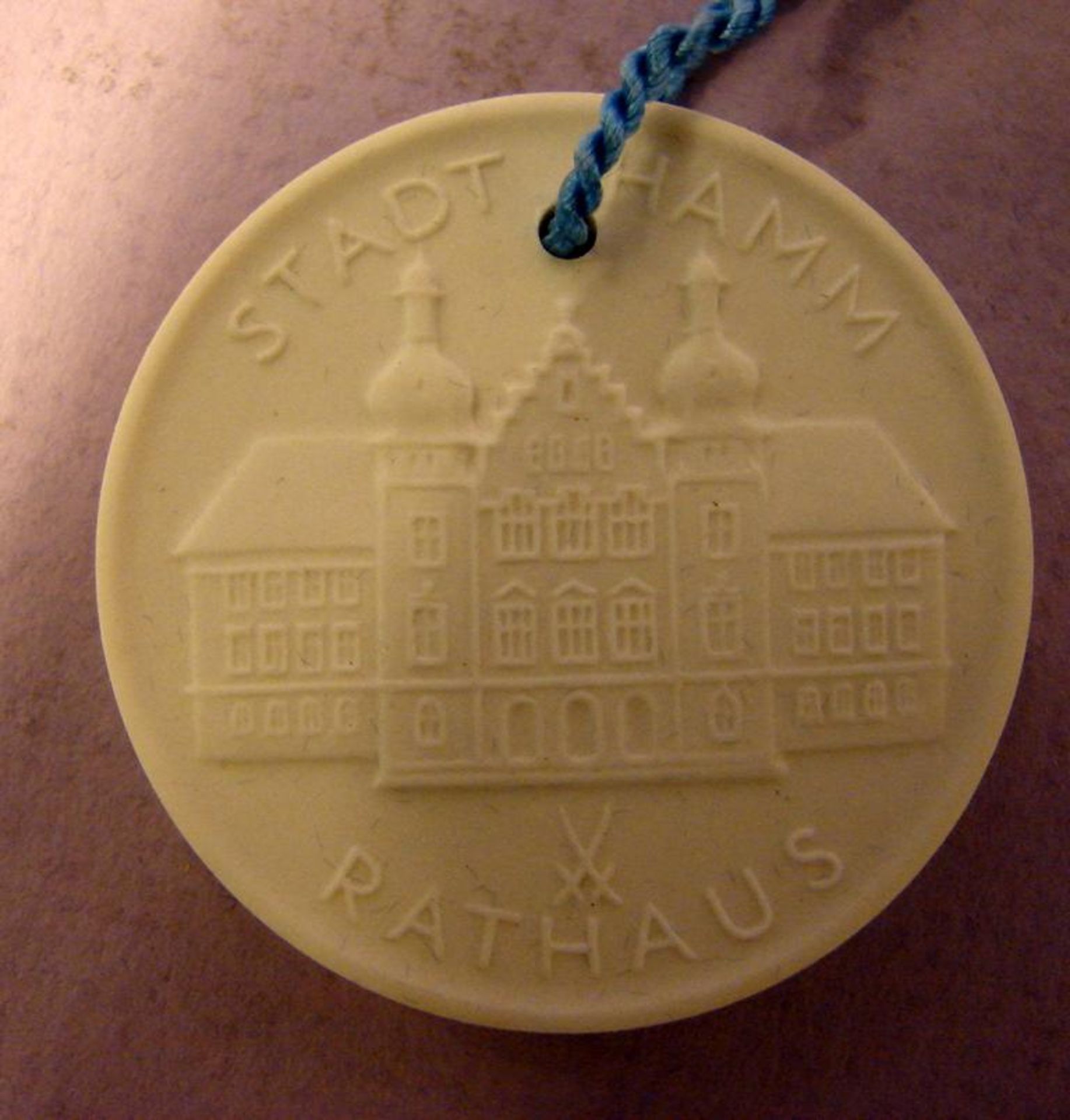 Meissen-Porzellan-Plakette, Stadt Hamm, Rathaus, Landesgartenschau 1984, - Bild 3 aus 3