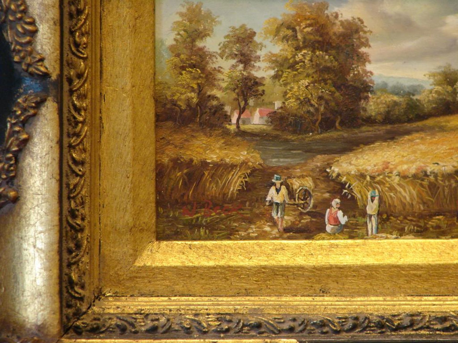 BECK, "Auf dem Feld", Öl/Holzpl., u.li.sig., ca. 17 x 12 cm - Bild 2 aus 2