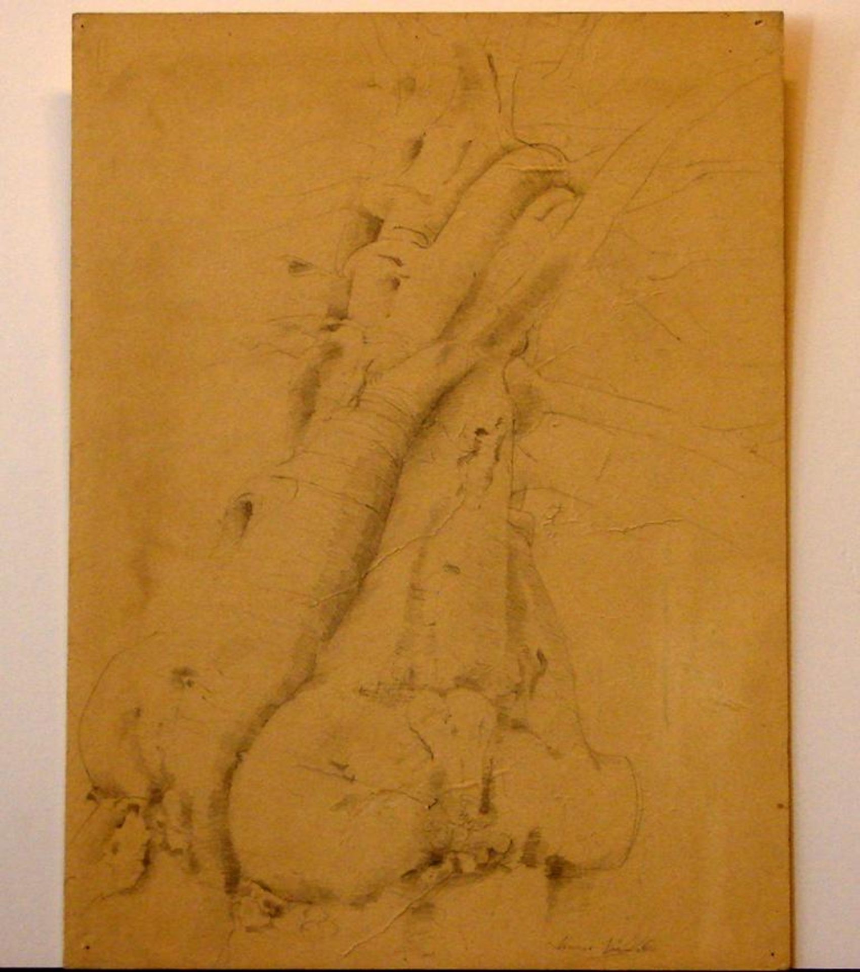 WERNER BÜNK (?), "Baum", ein Blatt, Bleistift/Karton, u.re.sig., ca. 36 x 48 cm