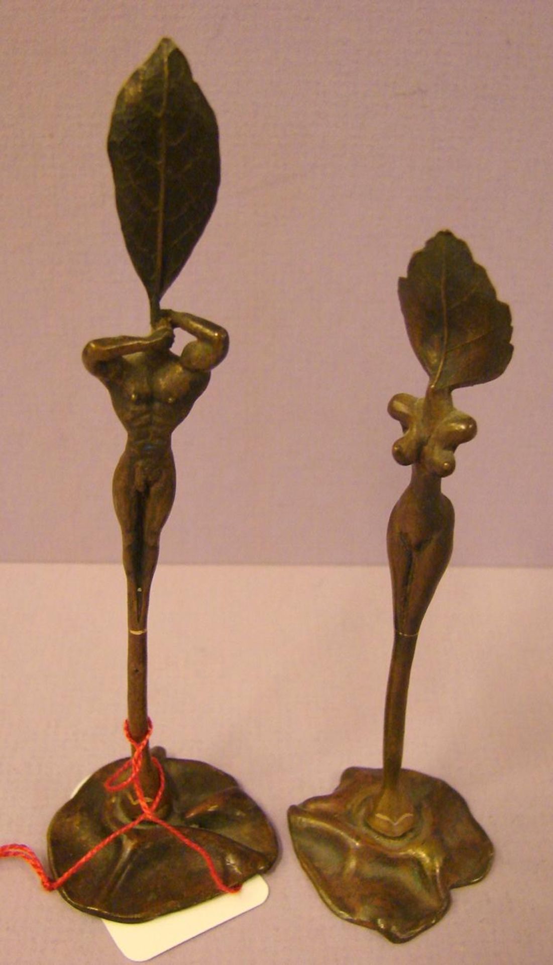 Paar kleiner Bronzen, wohl Paul Wunderlich (1927-2010), "Kleine Stelen", H.ca. 10, 12 cm