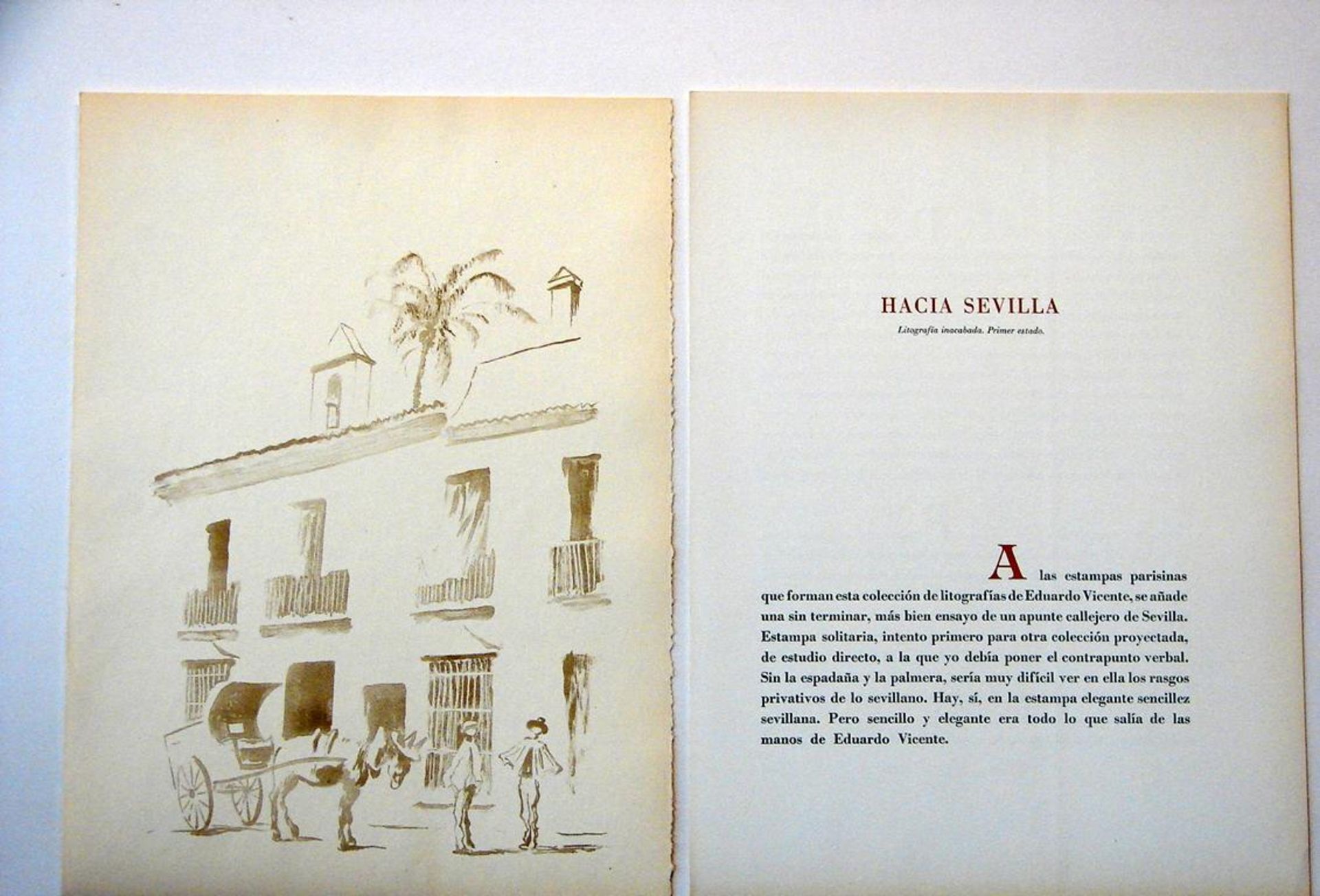 "Hacia Sevilla"/"Clochard", zwei Lithographien, Blätter, ohne sig., beide 46 x 34 cm - Bild 2 aus 2