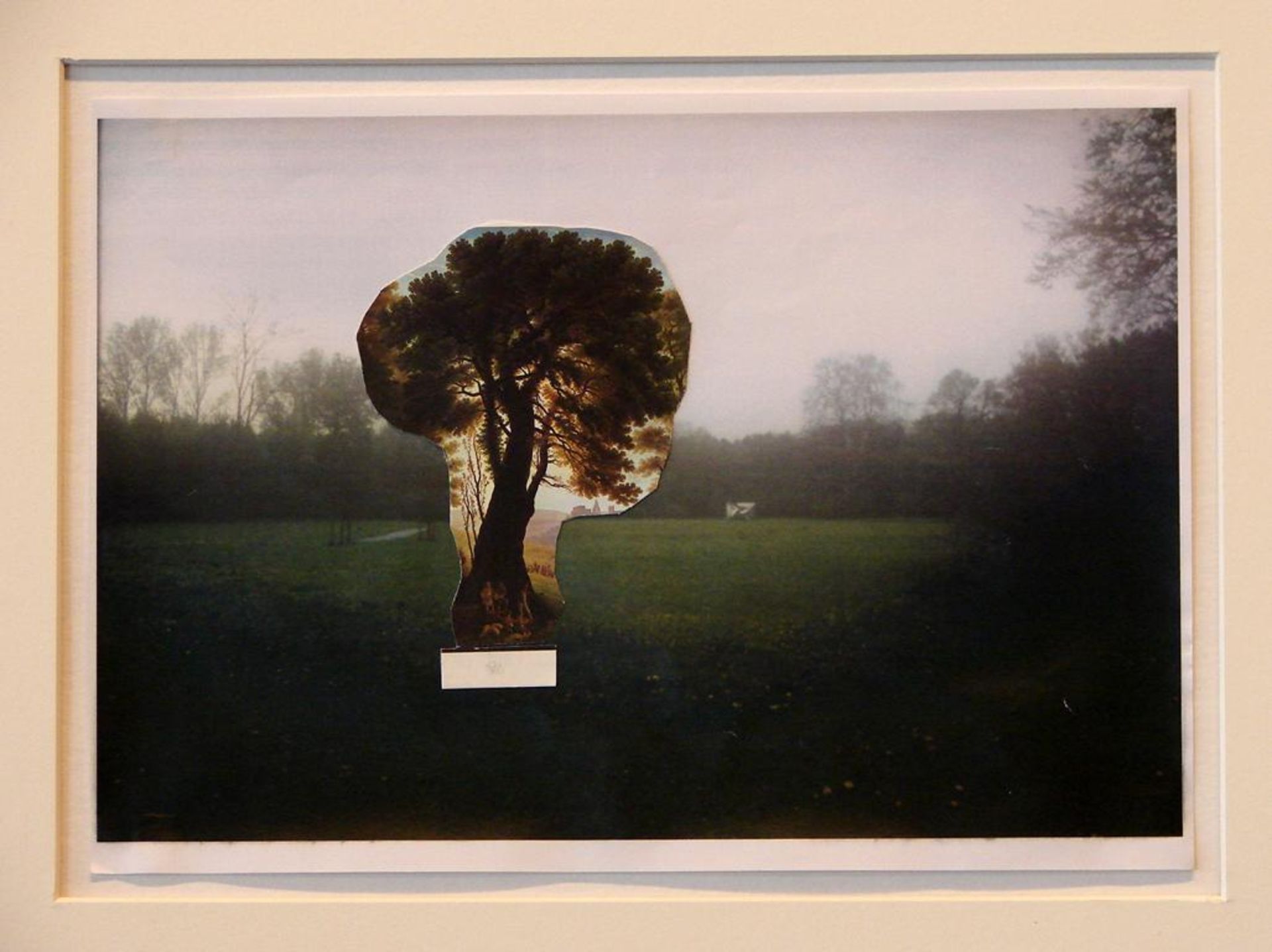 "Baum im Park", Kollage, ein Blatt mit Passepartout, ohne sig., ca. 20 x 30 cm
