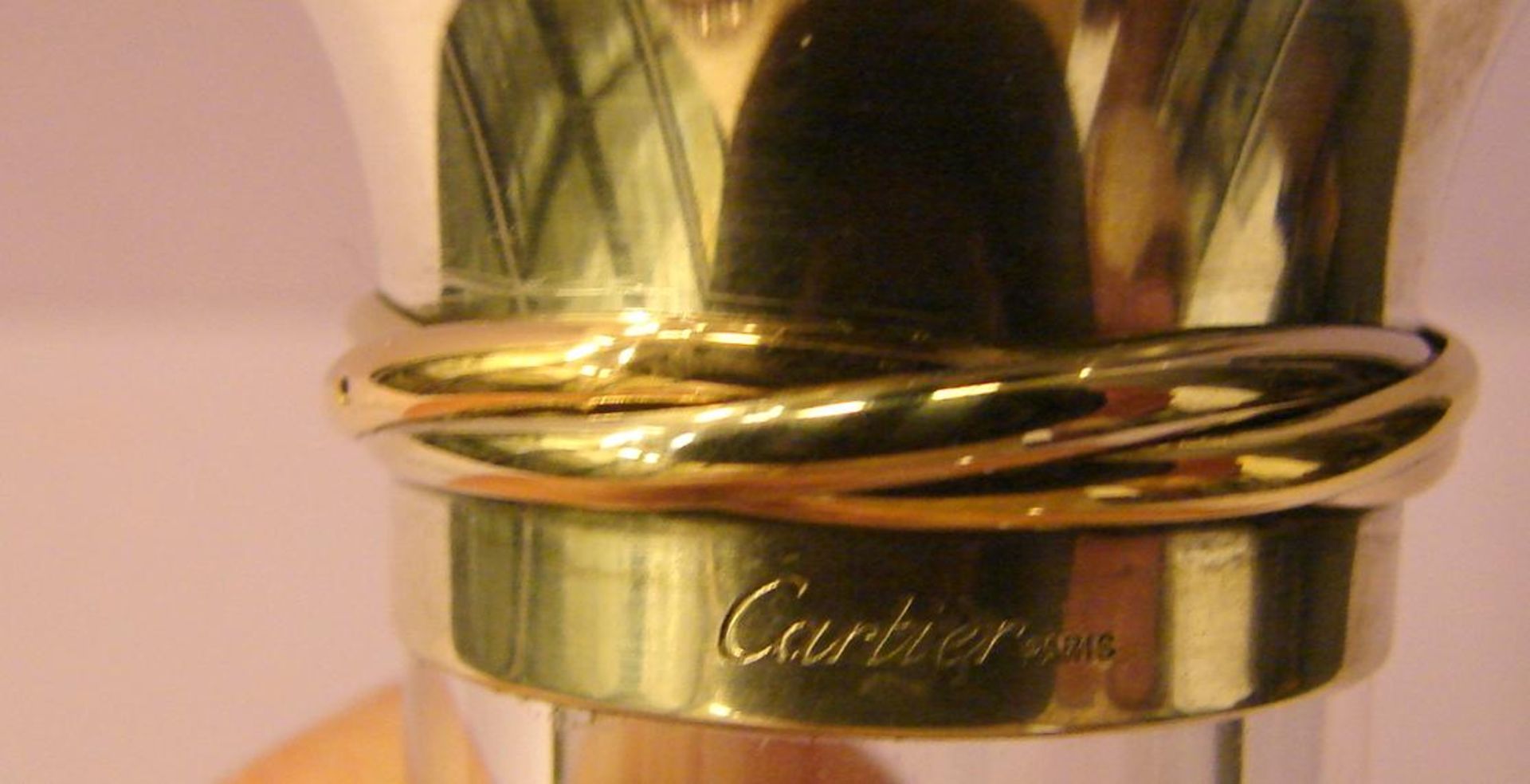 Karaffe, Glas, neuzeitlich, mit Silberhals (925er Silber), Frankreich, - Bild 2 aus 4