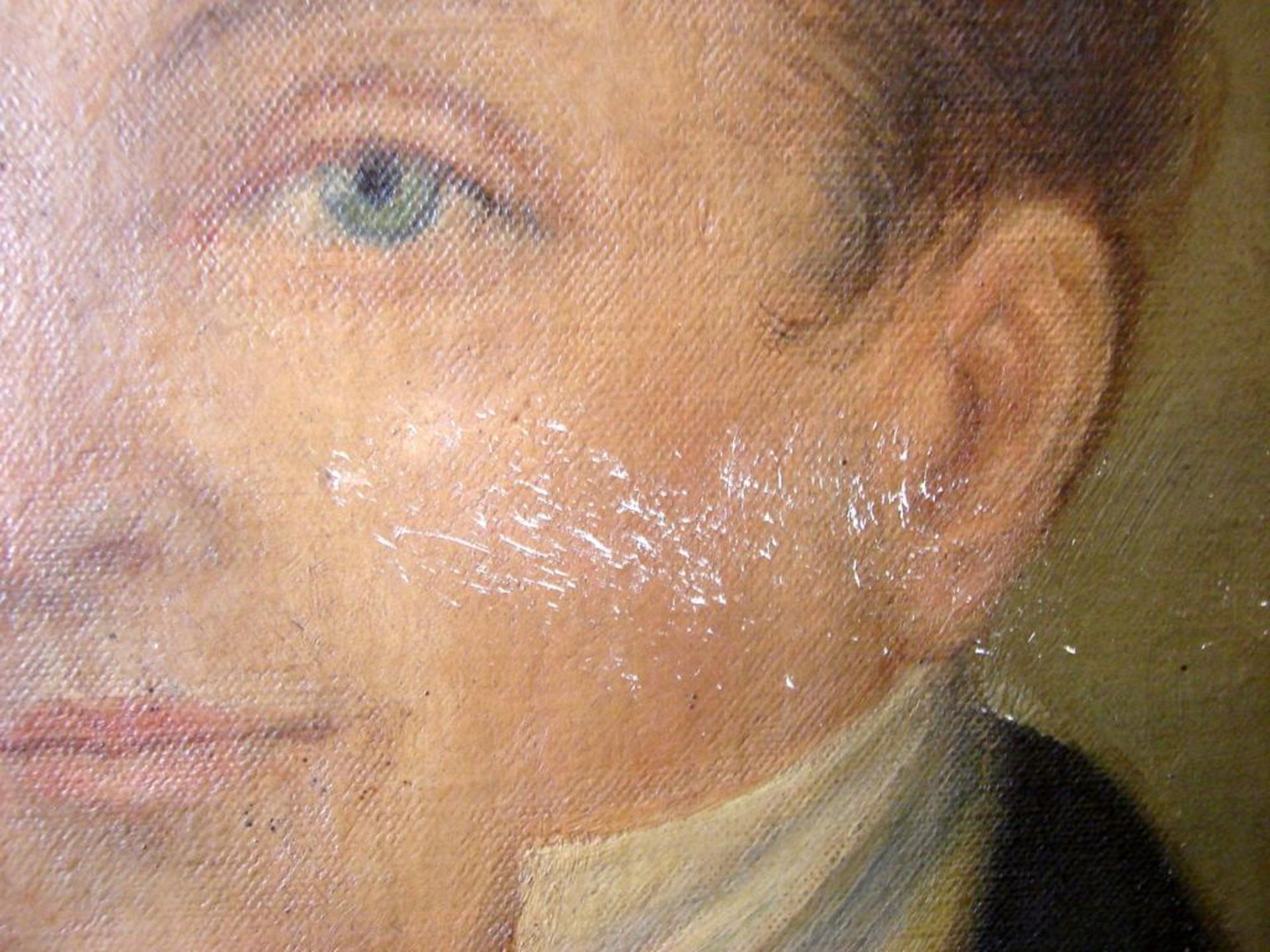 "Portrait", Öl/l., ohne Signatur, oben im Bild bezeichnet: "Gerhard Zaun, geb. 14.Juli 1776, - Bild 3 aus 4