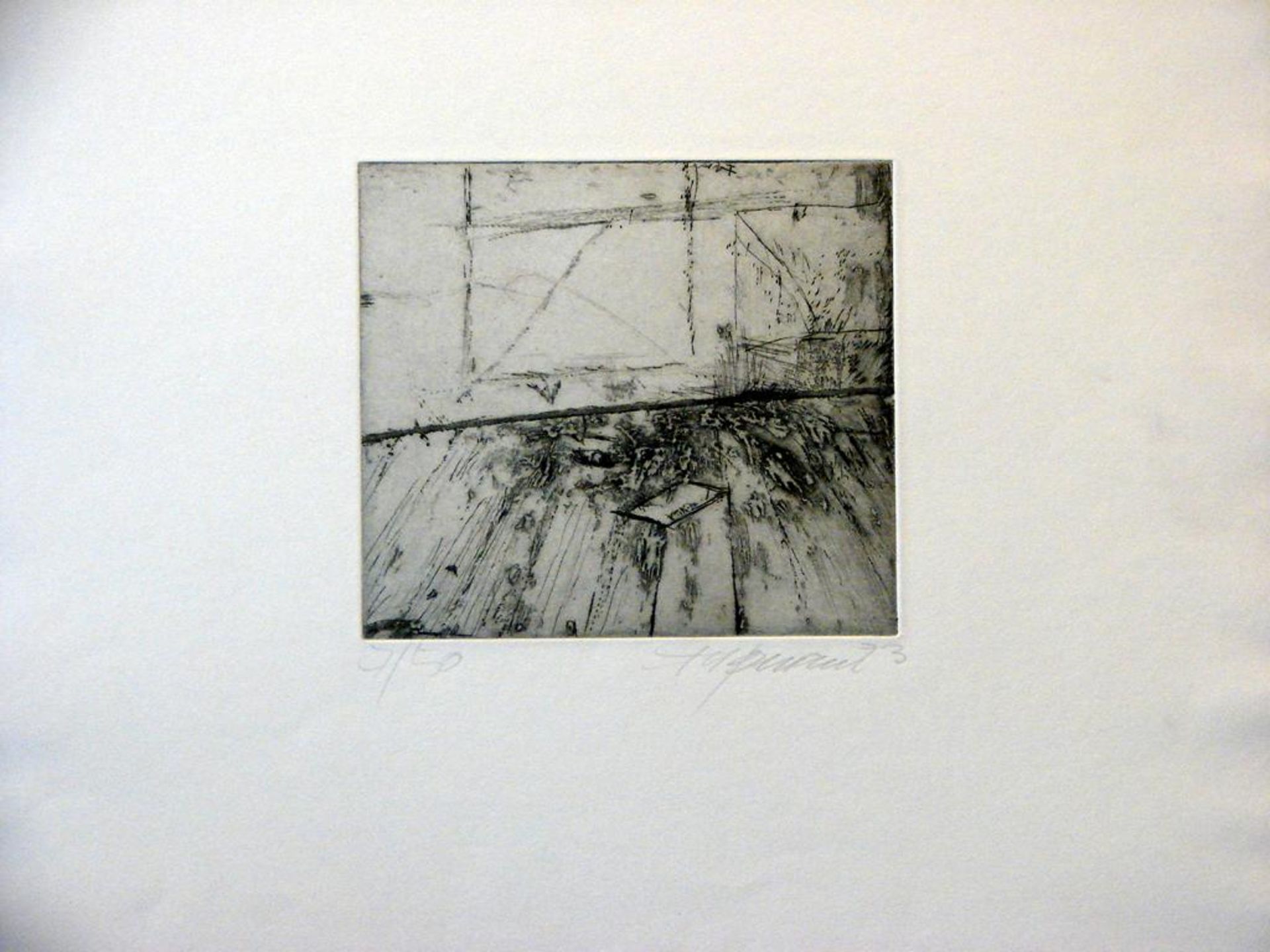 Klaus Fußmann (1938), Radierung, ein Blatt, "Abstrakte Komposition", u.re.sig., in Blei,
