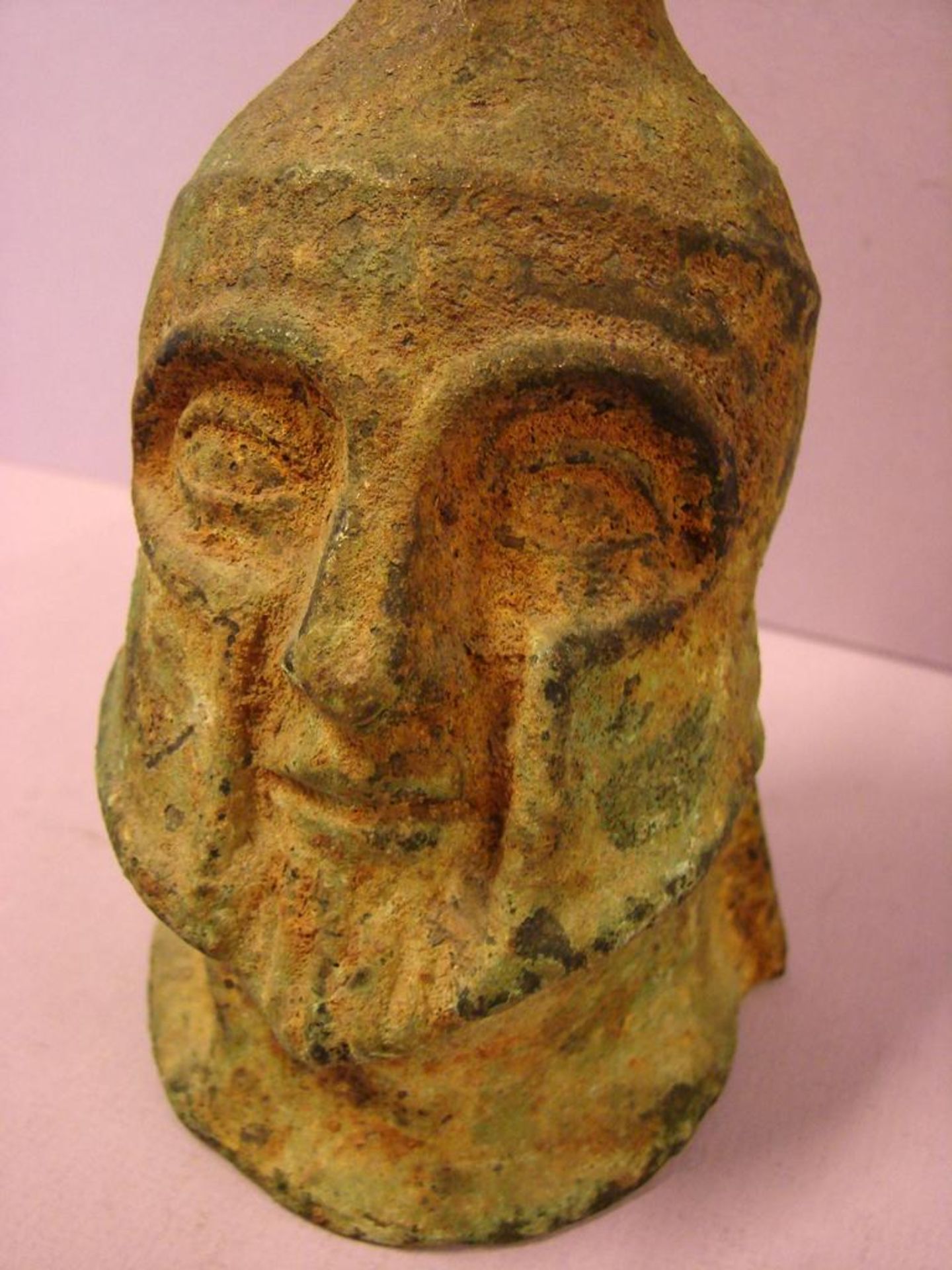 Kopf, Metall, mit Henkel, Höhe ca. 16 cm - Bild 2 aus 3