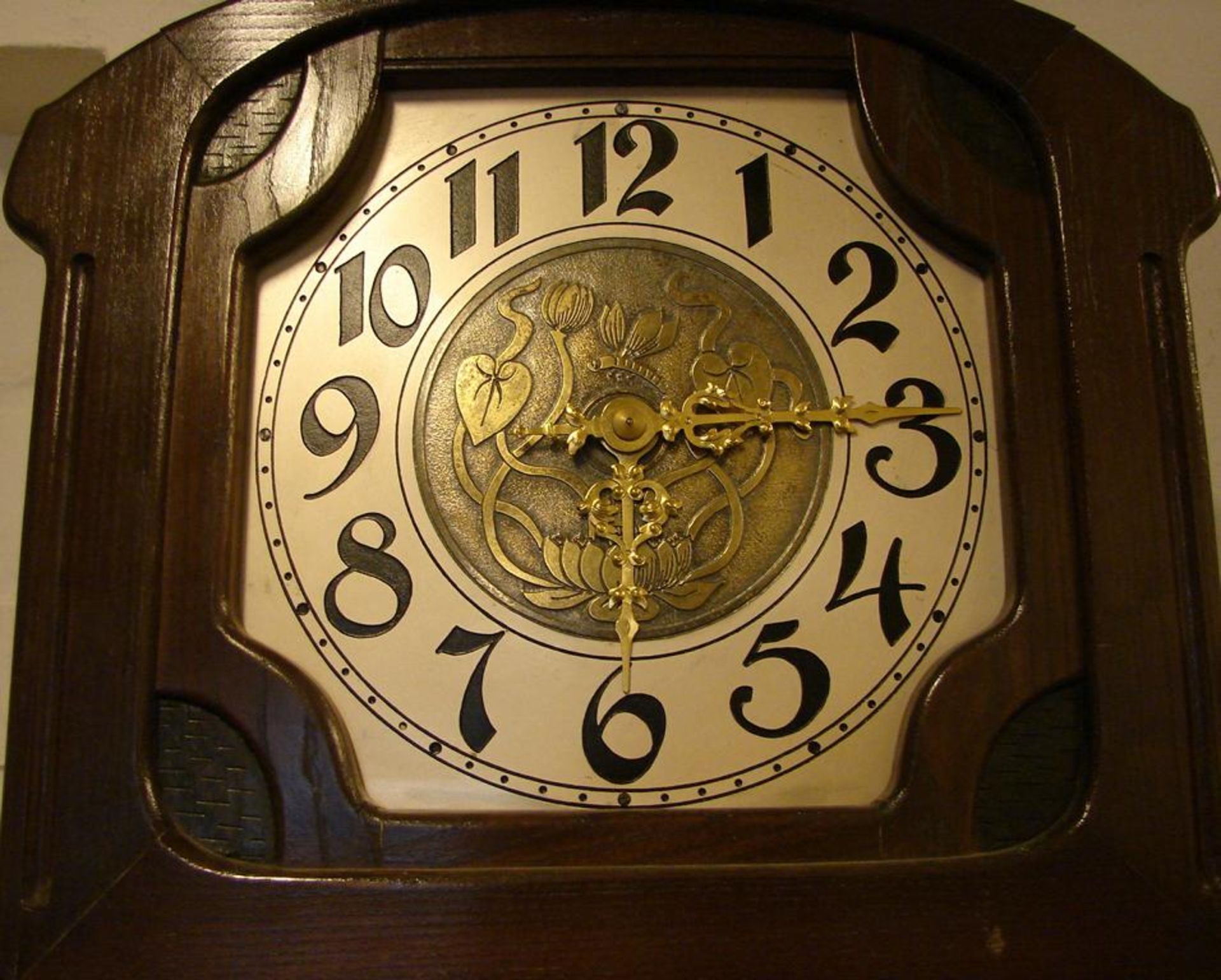 Standuhr, Eiche, Jugendstil, Uhrwerk um 1900, Kienzle, H. - Bild 2 aus 2