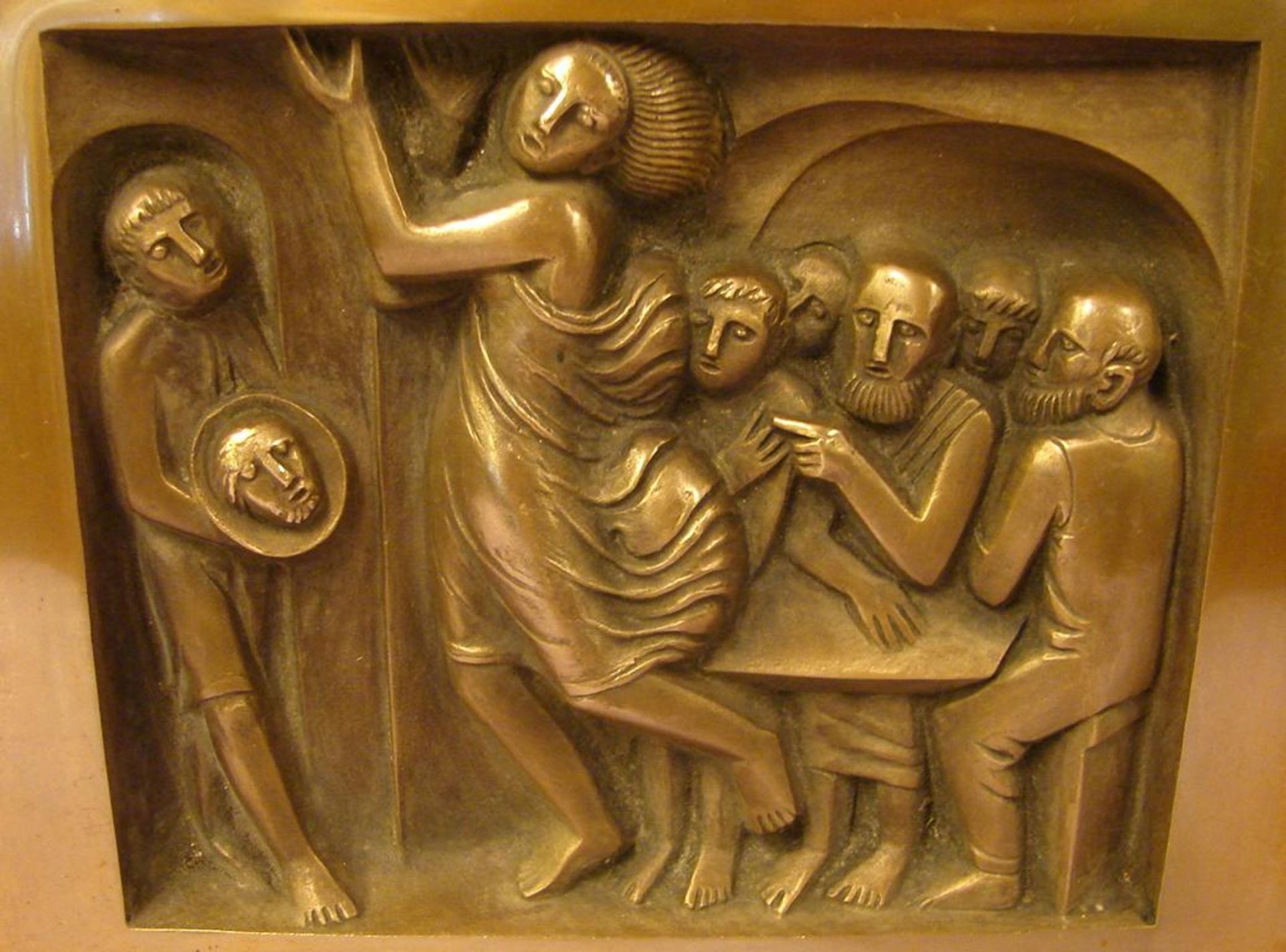 Plakette/Reliefkunst, "Tanz der Salome", Bronze, wohl Heinz Gernot (1921-2009) Köln, - Bild 2 aus 4