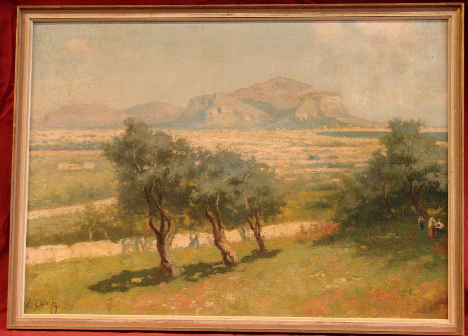 ERMINIO KREMP (1860-1936, Palermo),"Bei der Obsternte", Öl/L., u.li.sig., ca. 55x40 cm