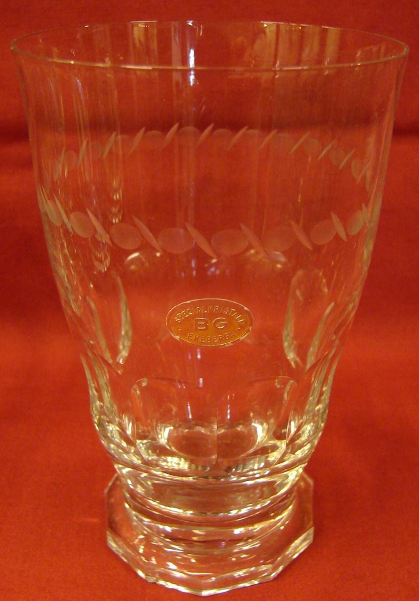 10 Wasser Gläser, Kristall, Firma Ekeberga, Schweden, H.ca. 13,5 cm, aufwendig - Bild 2 aus 2