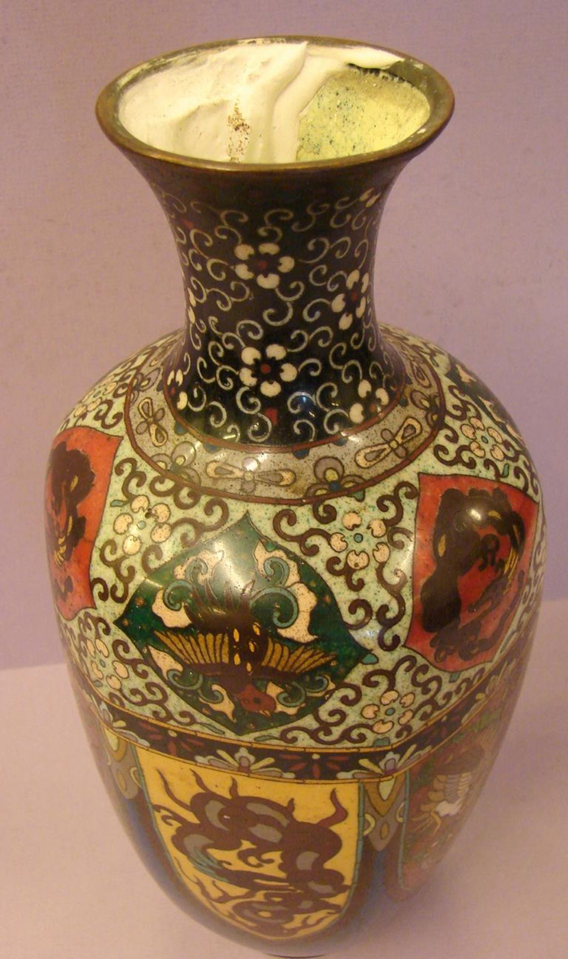 Vase, Cloisonné, wohl 19. Jhd., China, Höhe ca. 32 cm