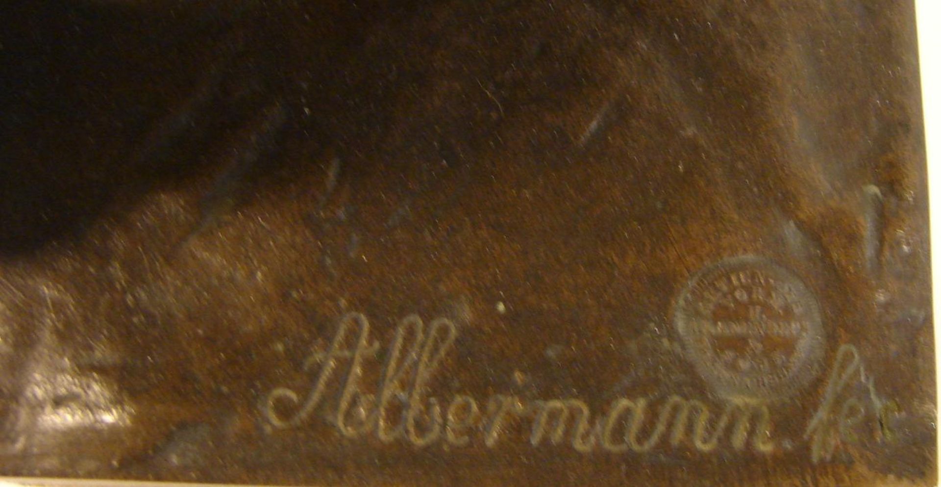 WILHELM ALBERMANN (1835-1913), "Schmied", Bronze, signiert, Giessserstempel: Aktien-Ges. Vorm II, - Bild 2 aus 3