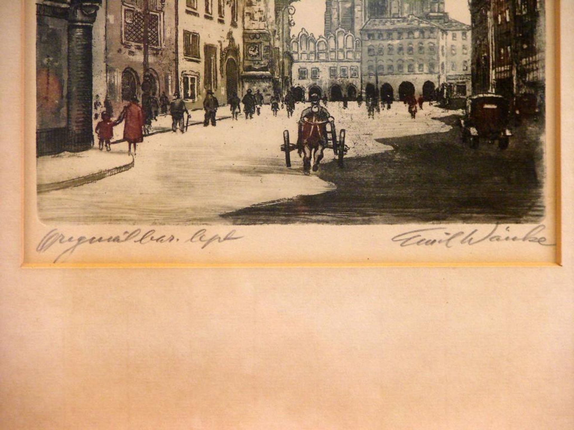 EMIL WÄNKE (1901-?), "Alt-Stadt", Radierung, u.re.sig., ca. 22 x 30 cm - Bild 2 aus 2