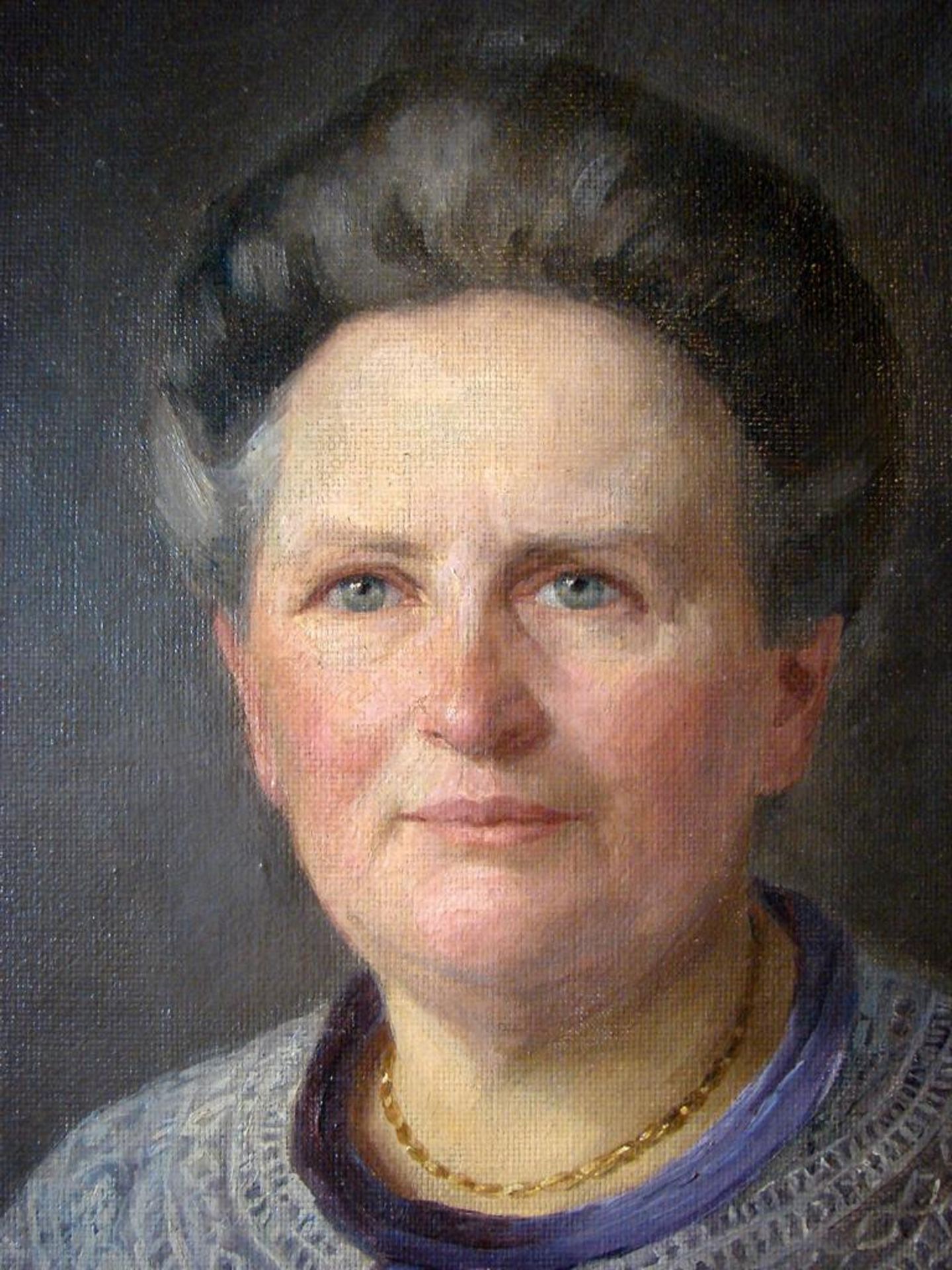 Portrait von Alwine Mohrmann, um 1900, Öl/L., zugeschrieben Prof. WALTER BEHREND (1889, Leipzig ... - Image 2 of 3