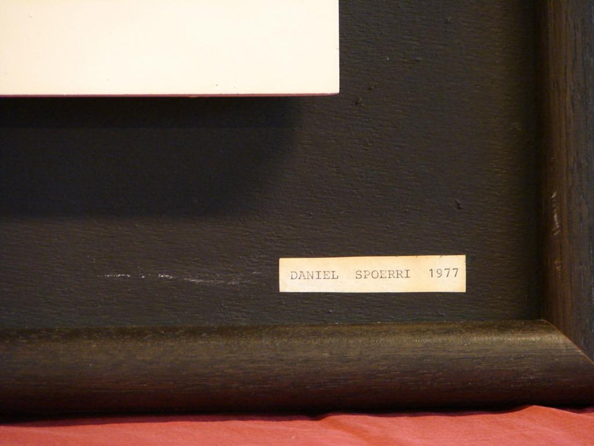 DANIEL SPOERI, Modern, Textilarbeit, dat.' 77 , bezeichnet, ca. 65x65 cm, Kein Postversand möglich - Image 2 of 3