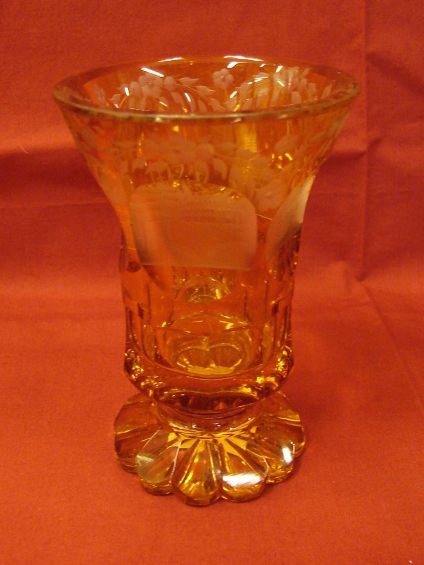 Glas, Überfang, datiert 1845, Höhe ca. 12,5 cm