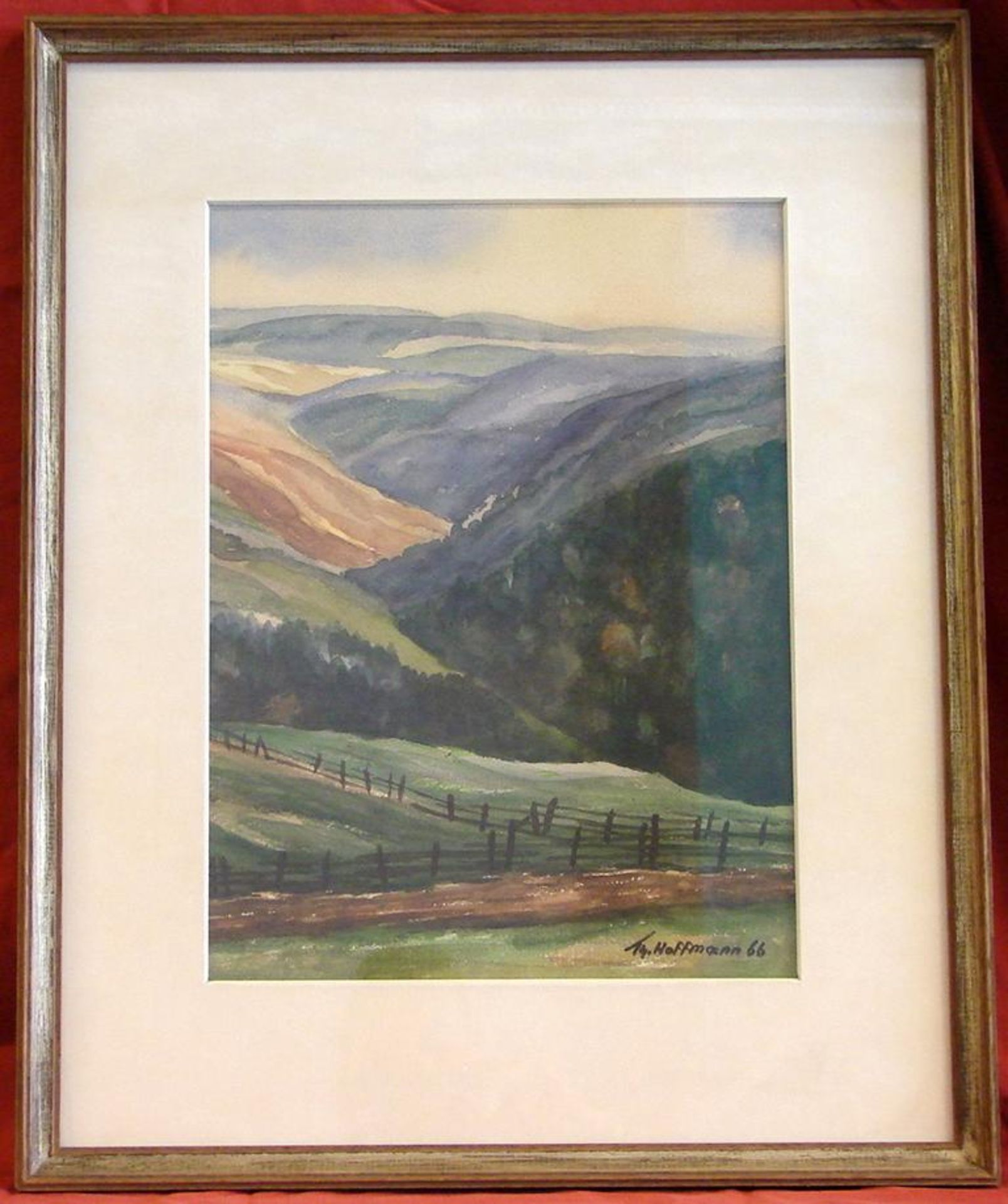 TH. HOFFMANN, "Wiesenlandschaft", Aquarell/Papier, u.li.sig., dat. '66, ca. 28 x 38 cm