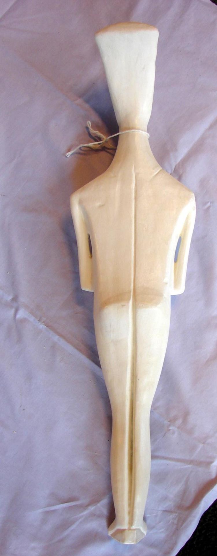 Kykladen Figur, Replikat, Alabaster, handpatiniert, Höhe ca. 60 cm - Bild 2 aus 2