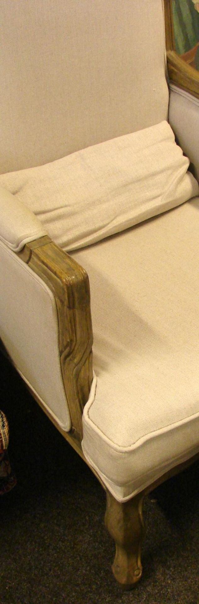 Sessel mit Fusshocker, Holzrahmen, beigefarbender Bezug, Zustand gut, neuzeitlich - Image 2 of 2