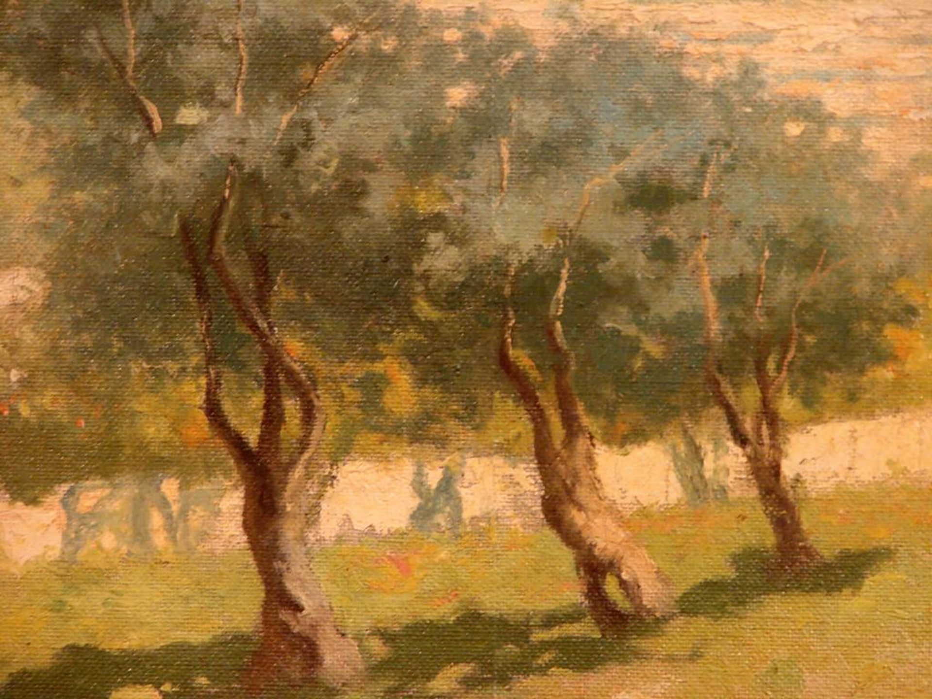 ERMINIO KREMP (1860-1936, Palermo),"Bei der Obsternte", Öl/L., u.li.sig., ca. 55x40 cm - Bild 4 aus 4