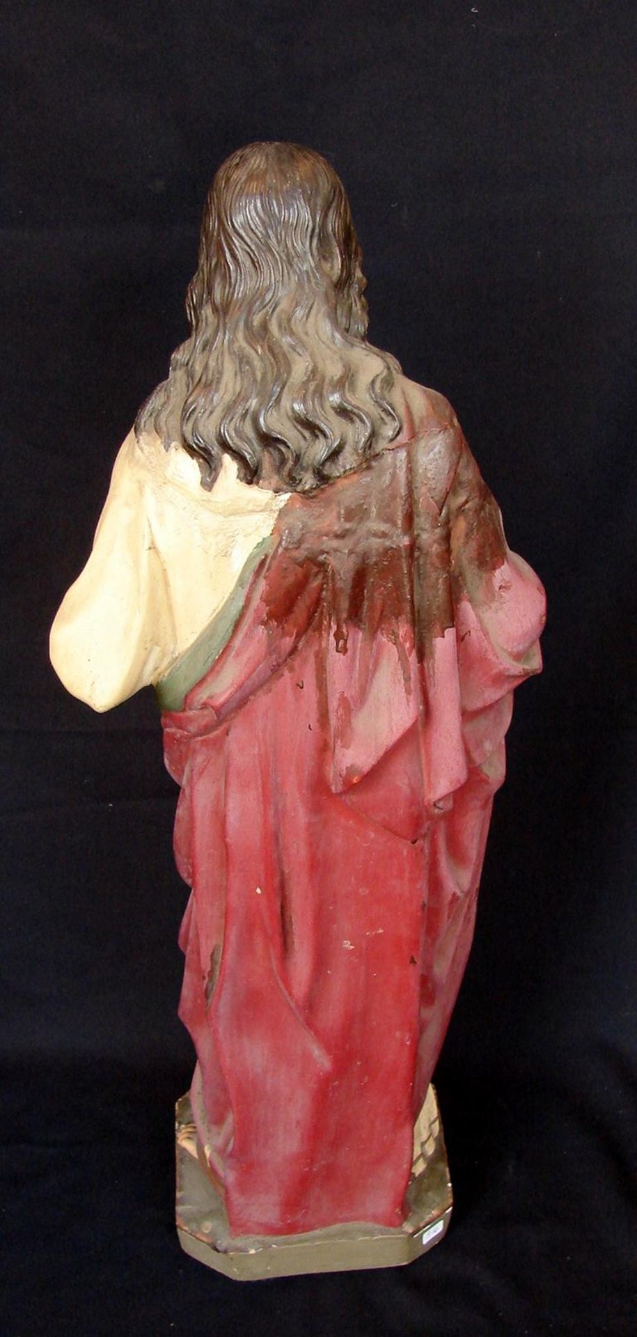 Statue von Jesus, wohl Gips, farblich gefasst, H. ca. 74 cm - Bild 2 aus 2