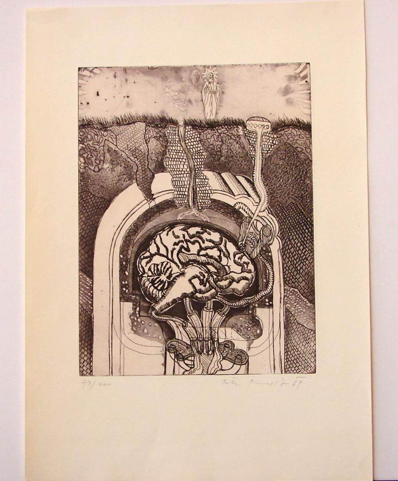 PETER PONGRATZ (1940), Radierung, u.re.sig. in Bleistift, dat.'69, 73/200, ca.67x48 cm