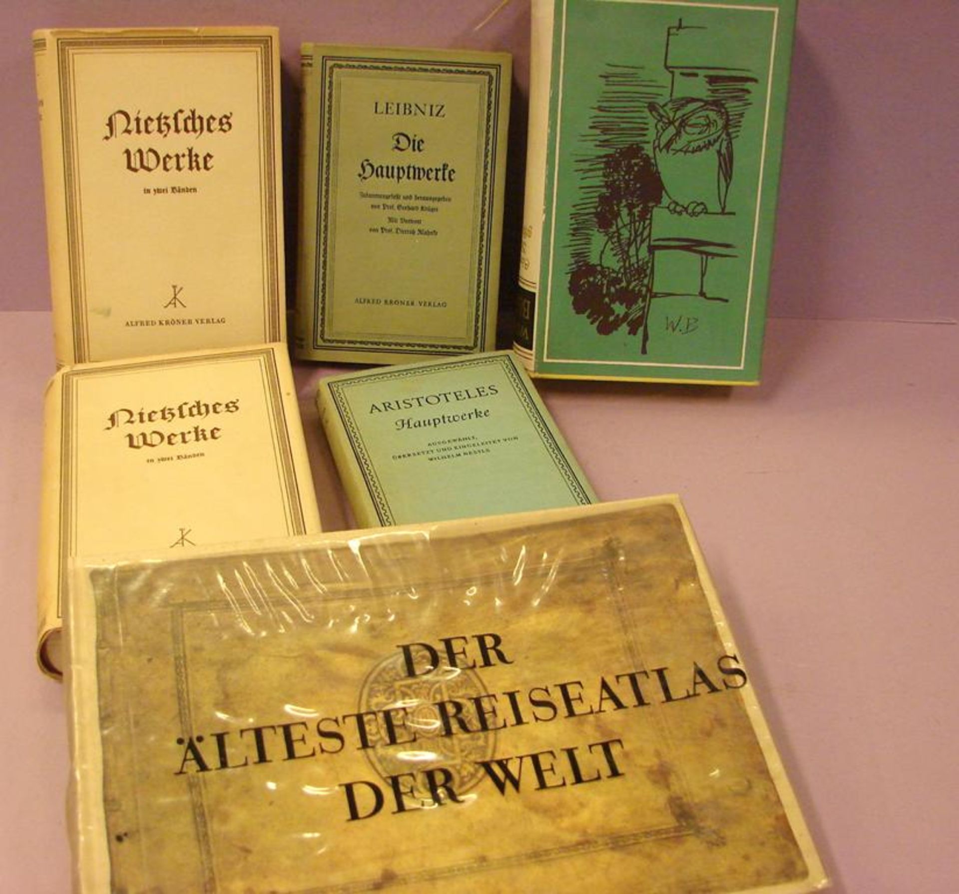 Konvolut Bücher, 6 Stück, verschiedene Bücher: "Leibniz. Die Hauptwerke", "Aristoteles.