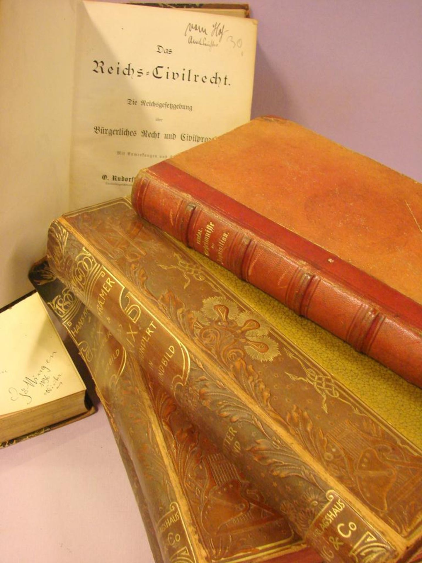Konvolut Bücher, 8 Stk., "Das XIX Jahrhundert in Wort und Bild, 1-3 Band17./18. Jhd., "Grammaire - Bild 2 aus 2