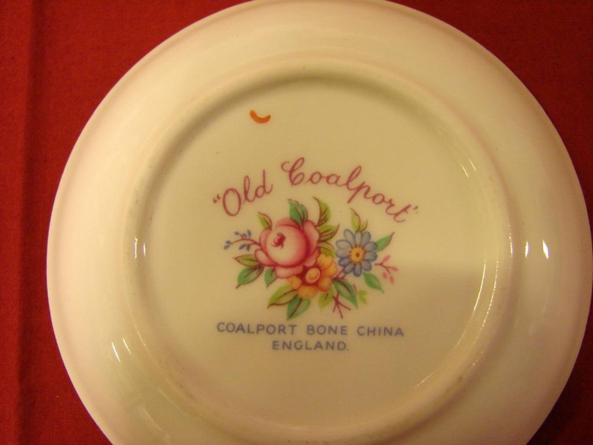 Teeset, "Old Coalport" (unvollständig), England, Bon China, Teekanne, Sahnekännchen, 2 kleine - Bild 2 aus 2