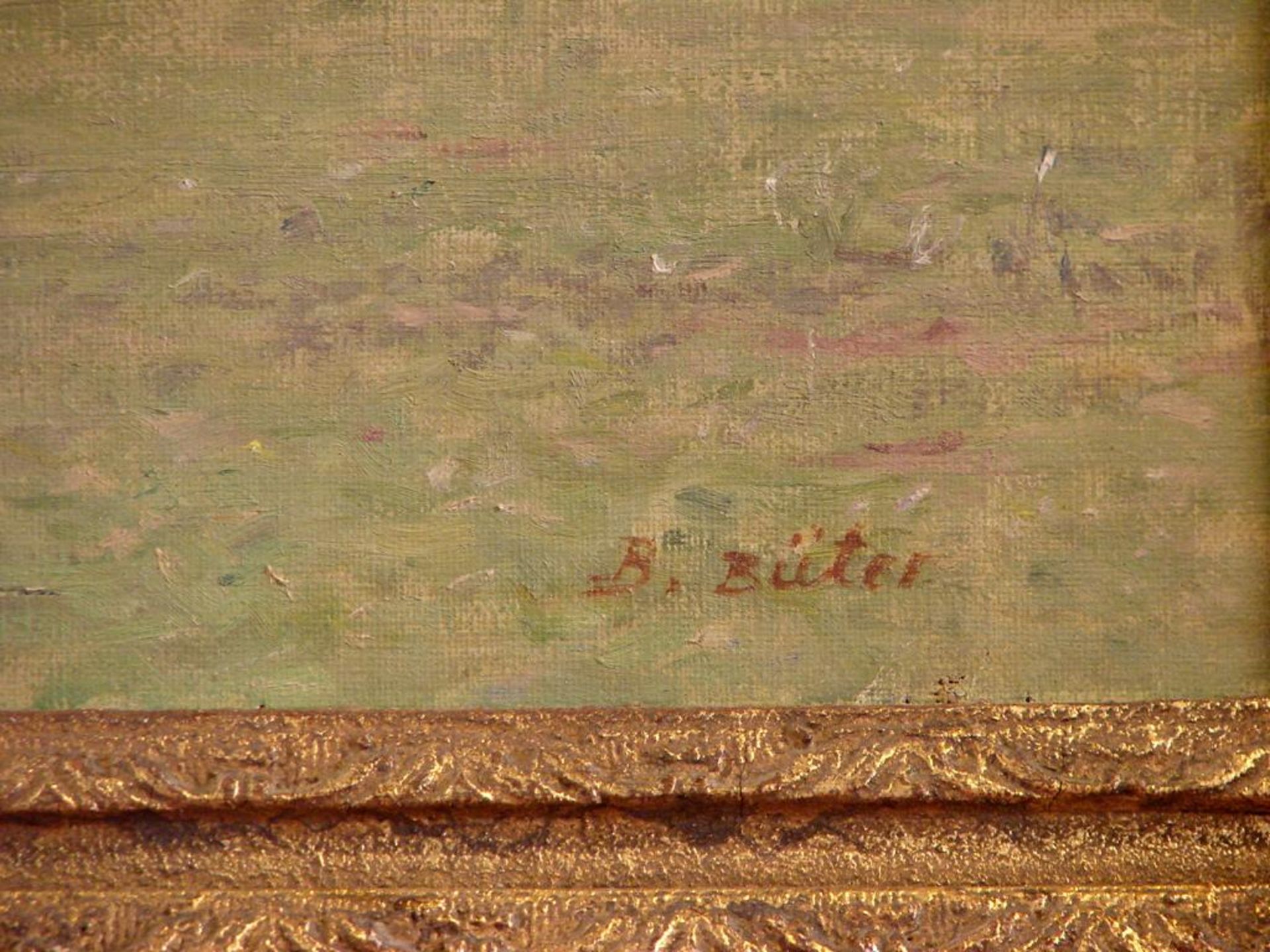 BERNHARD BÜTER (1883-1959), "Kühe auf der Wiese", Öl/L. u. re. sig., ca. 68 x 50 cm - Bild 2 aus 2