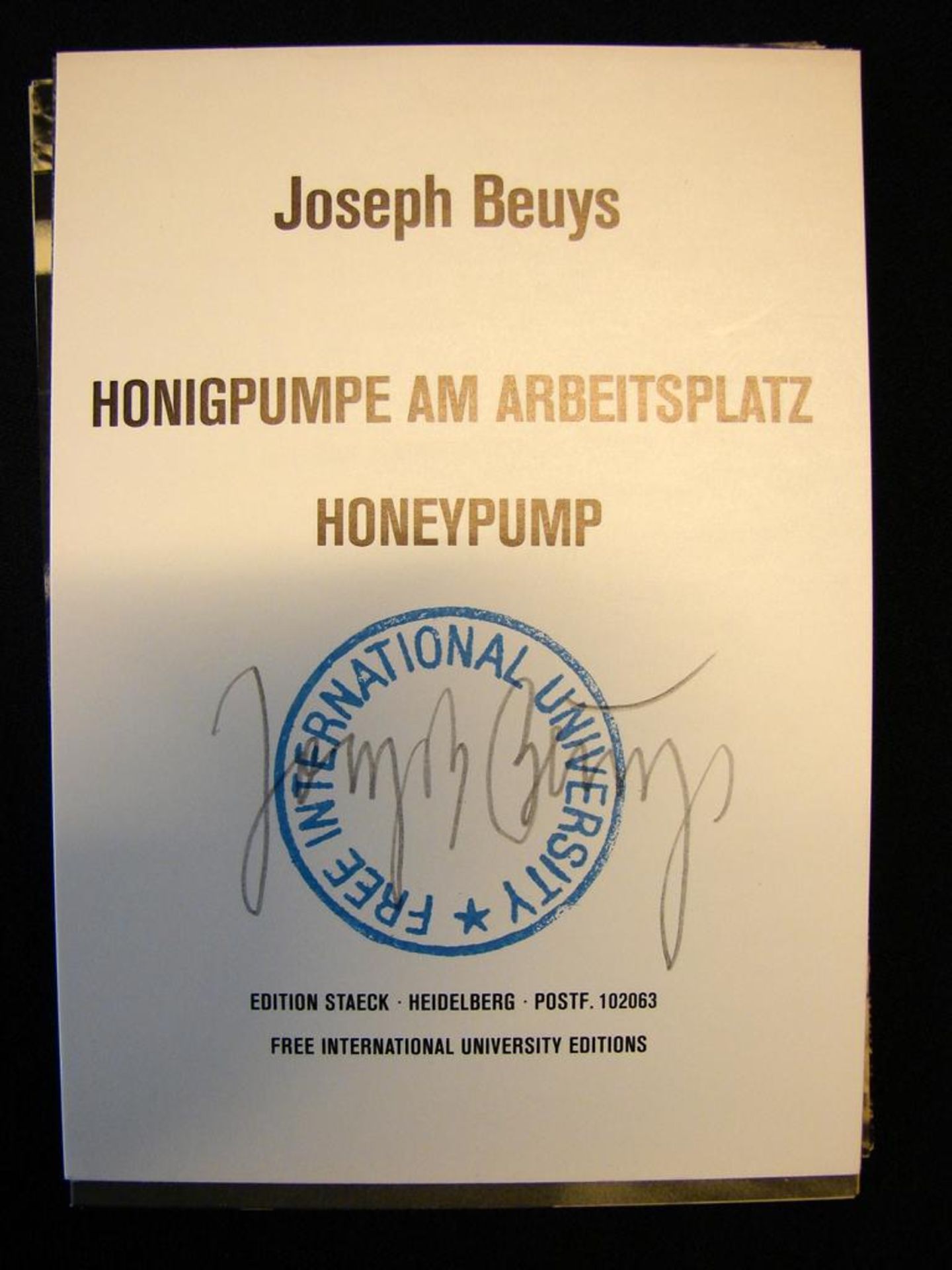 JOSEPH BEUYS (1921-1986), Original Grafik, "Honigpumpe am Arbeitsplatz (Honeypump)", Offsetdruck,