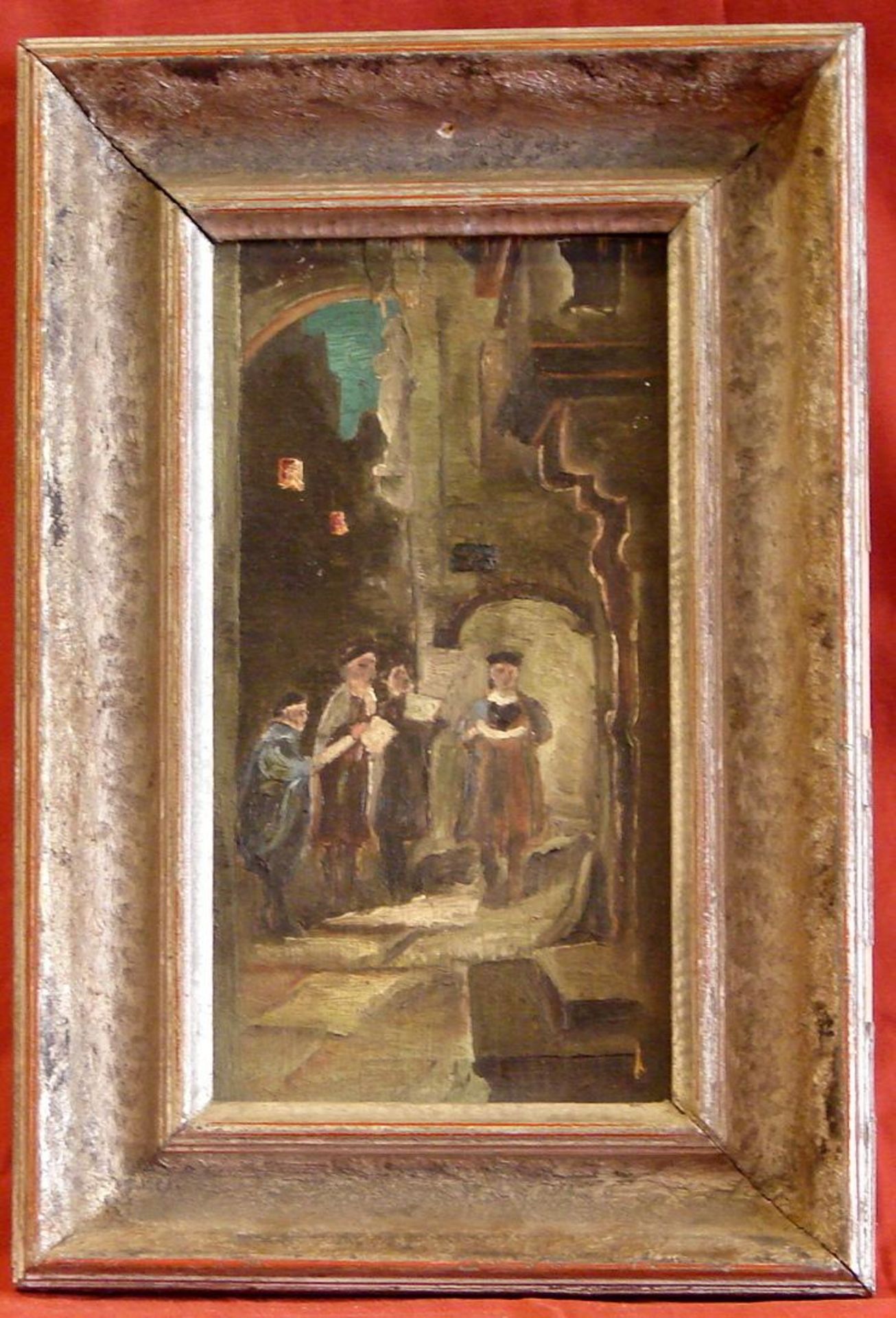 "Siegende" Öl/Holz, u.li.unleserlich sig., ca. 21 x12 cm
