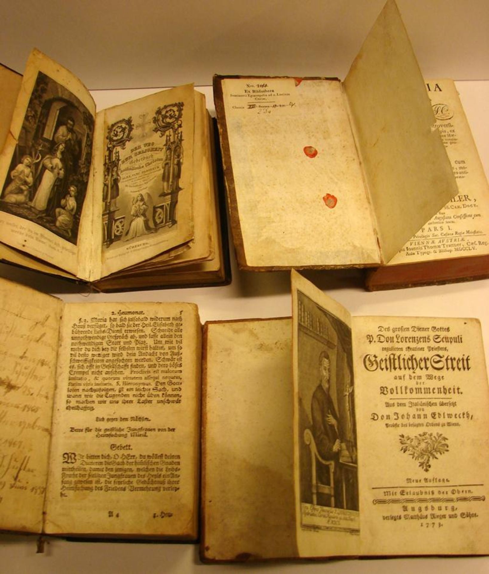 4 antike Bücher, teilweise ca. 18. Jhdt., Gebetbuch - Bild 2 aus 2