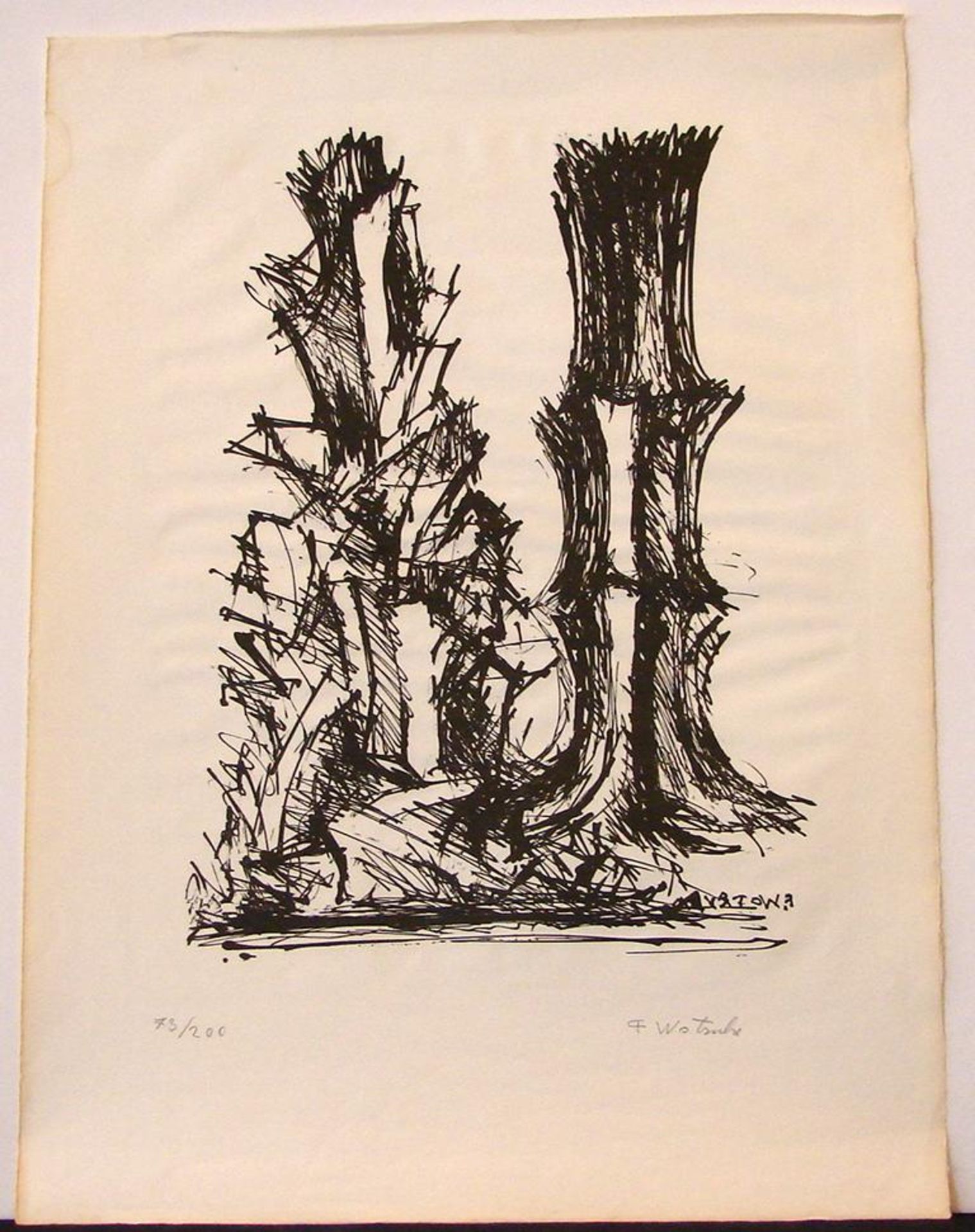 FRITZ WOTRUBA (1907-1975), Holzschnitt/Lithographie, im Druckträger u.re.sig. in Bleistift, 73/200,