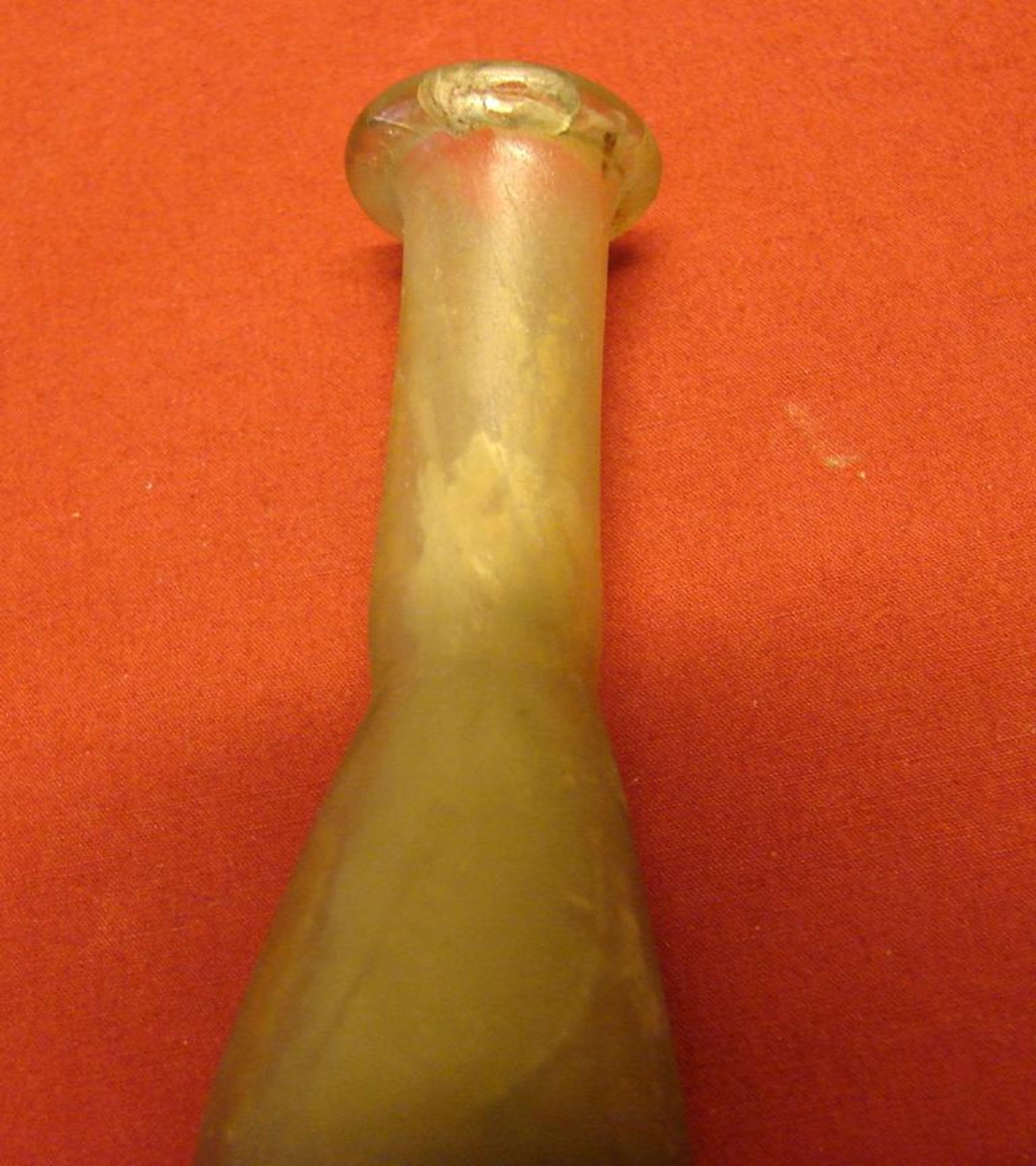 Balsamarium, Mittelmeer, grünliches Glas, römisch, intakt, H.ca. 8,5 cm - Bild 2 aus 2