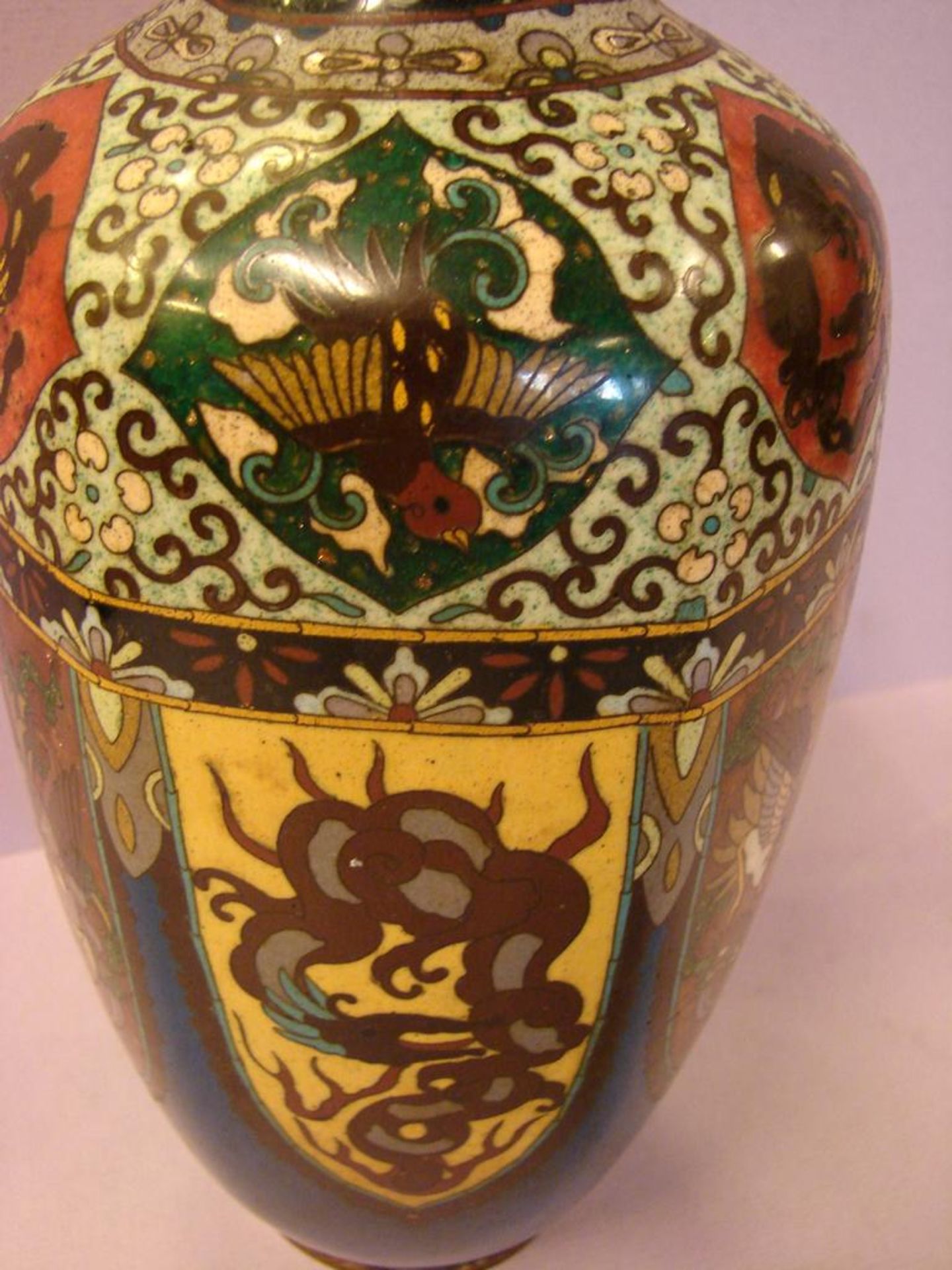Vase, Cloisonné, wohl 19. Jhd., China, Höhe ca. 32 cm - Bild 2 aus 4