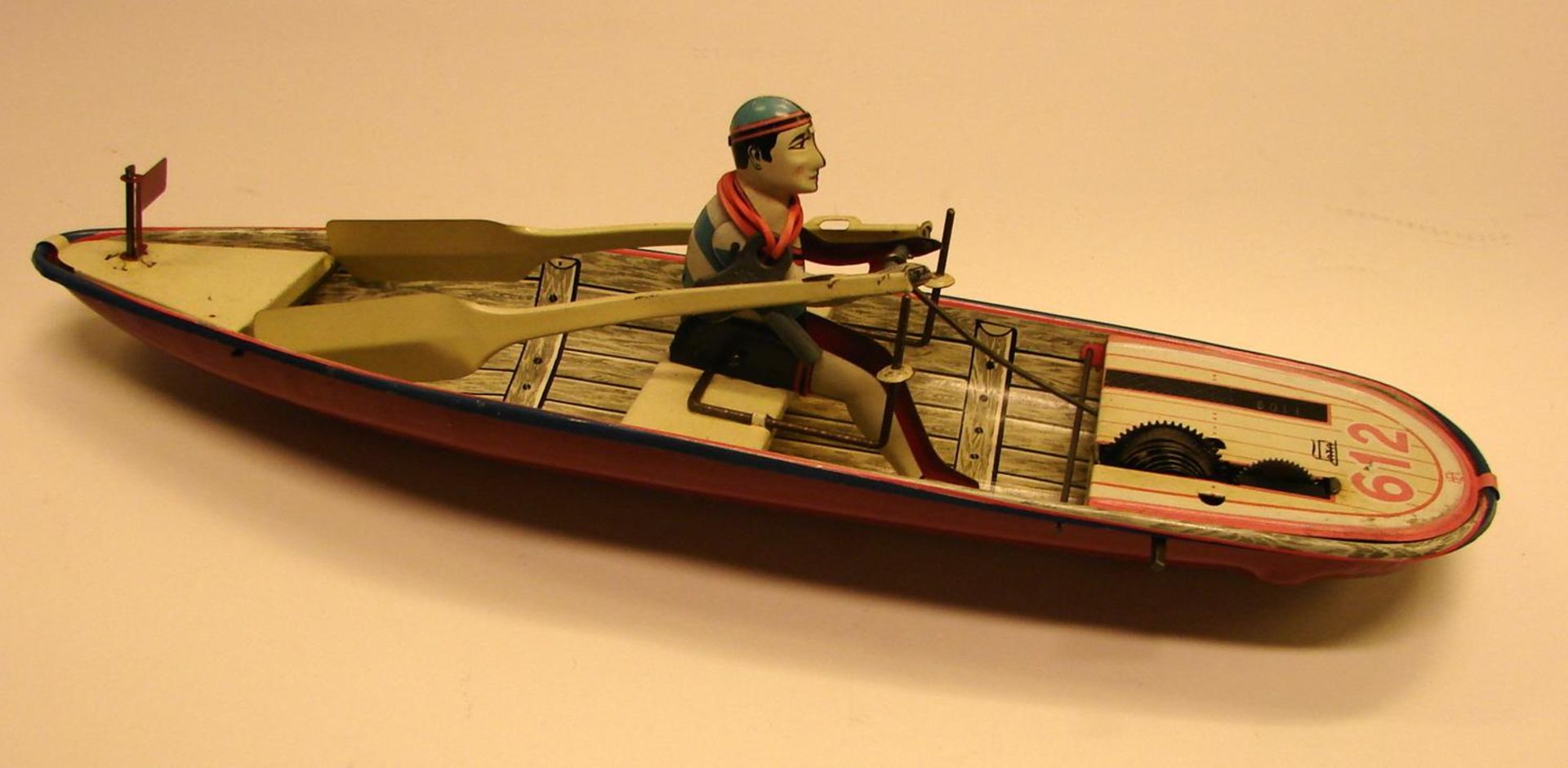 Blechspielzeug Ruderboot, aufziehbar, Firma JAYA mit Schlüssel, guter Zustand, Länge ca. 25 cm.