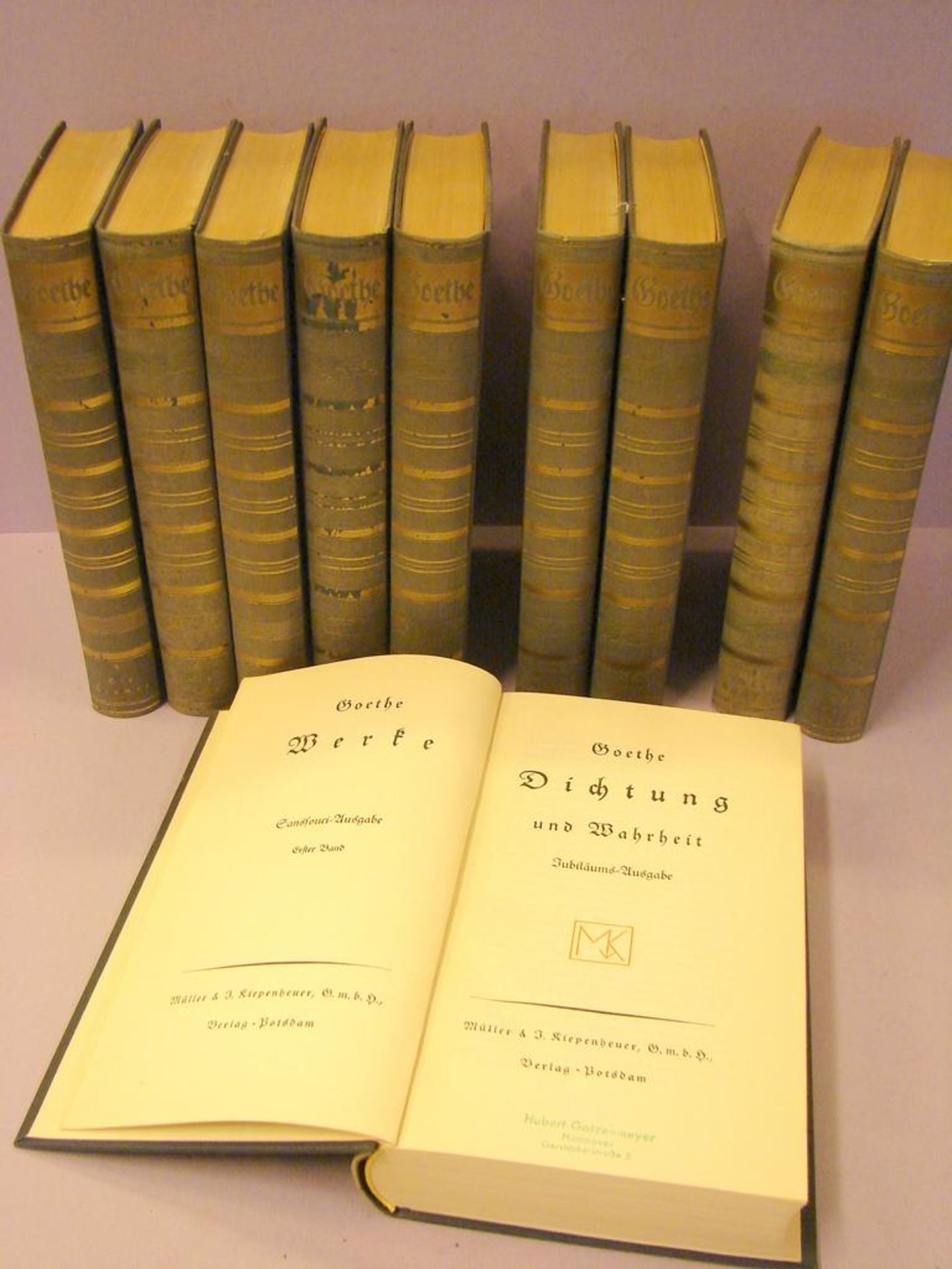 Konvolut Bücher, 10 Stück, Bände 1-10, "Goethe Werke", Müller und Kiepenheuer, Verlag Potsdam