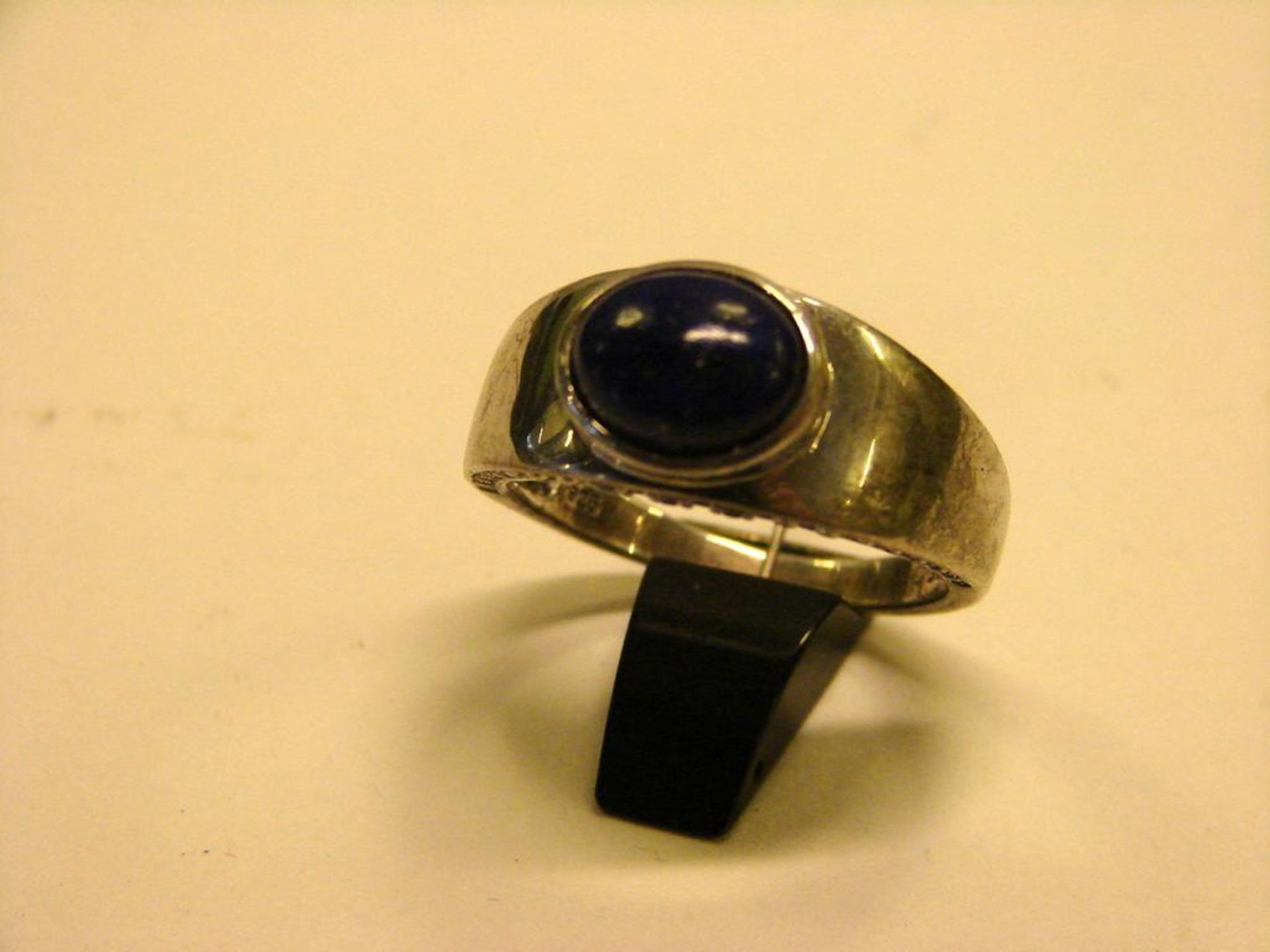 Herrenring, Silber mit Lapislazuli Stein - Bild 2 aus 2