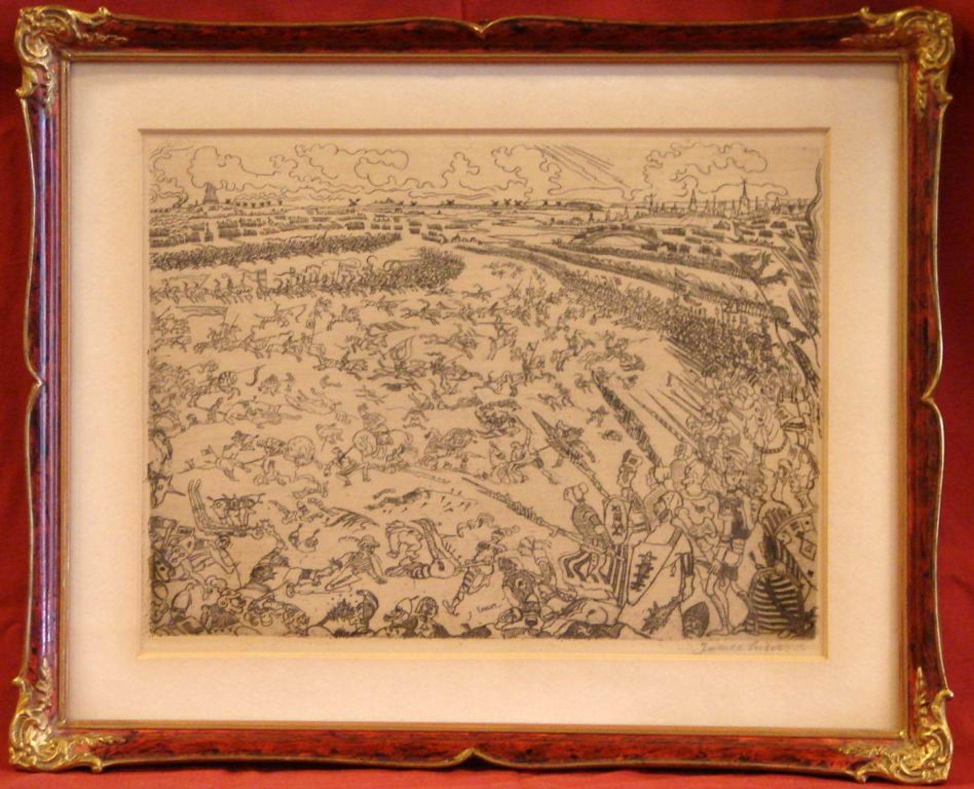 JAMES ENSOR (1860-1949), Radierung, Signatur in der Platte und u.re., ca. 18 x 24 cm