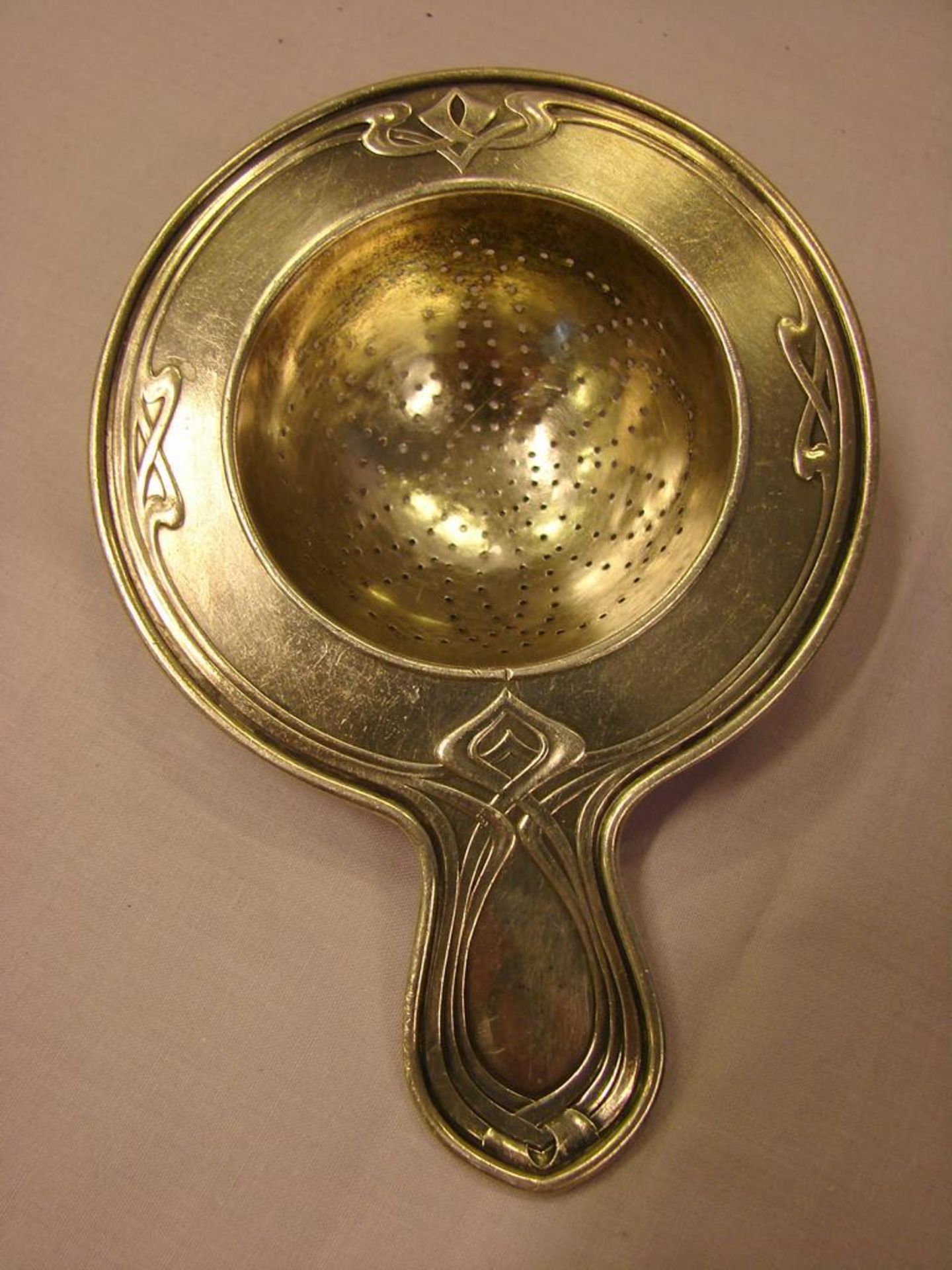 Teesieb, 800er Silber, ca. 60 gr., Jugendstil - Bild 2 aus 2