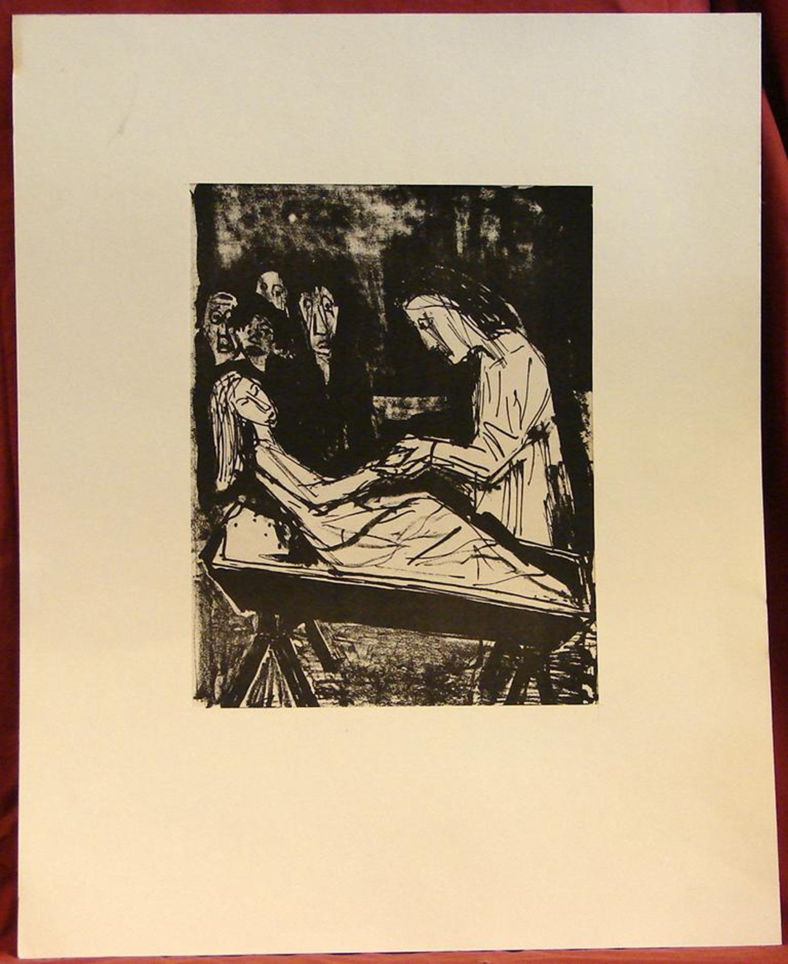 OTTO DIX, "Das Evangelium nach Matthäus, Lithografie, Einzelblatt, Auflage 2000, rückseite mit ...