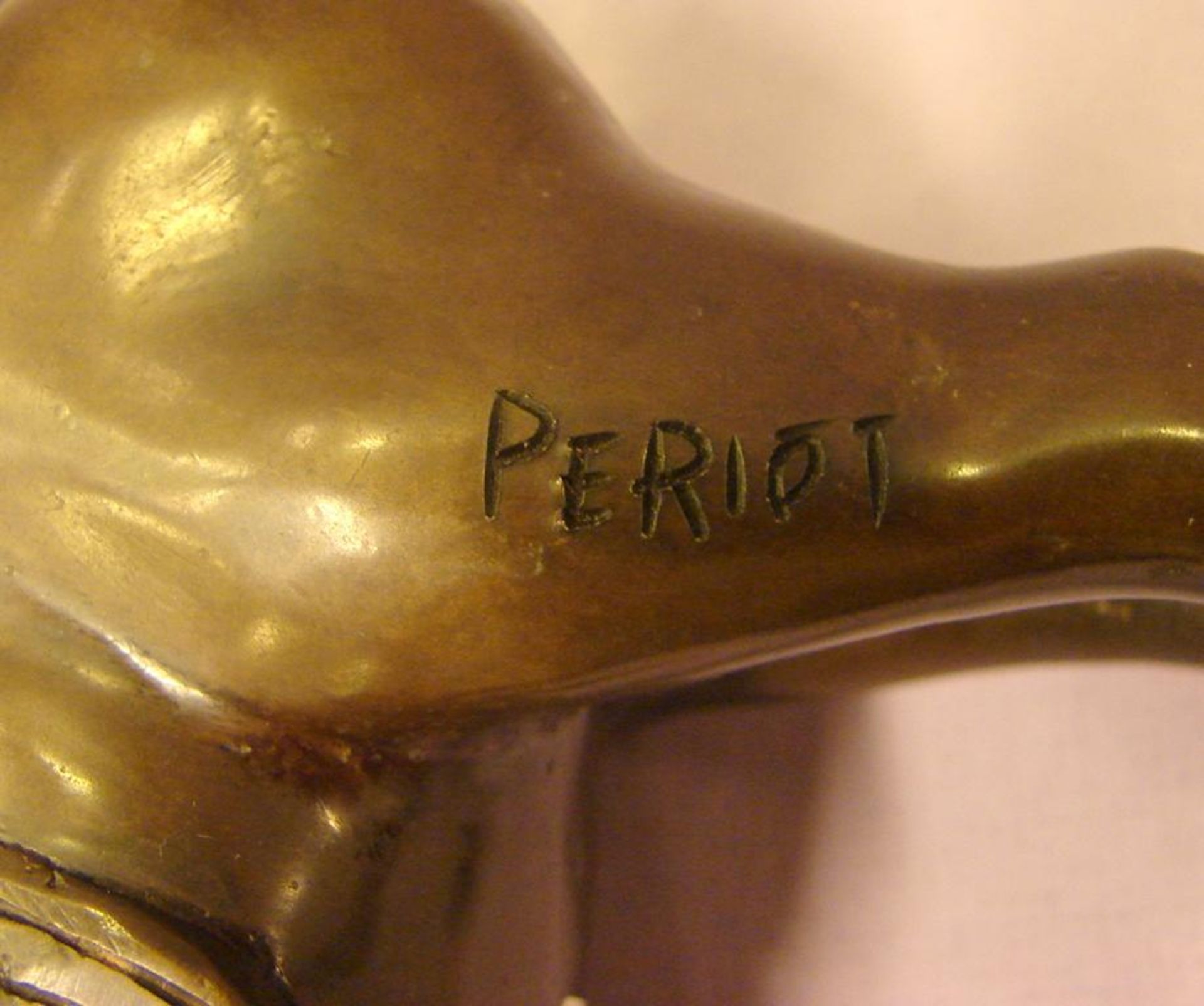 Bronze, "Pferd", signiert, PERIOT, Höhe ca. 16, Länge 20 cm - Bild 3 aus 3