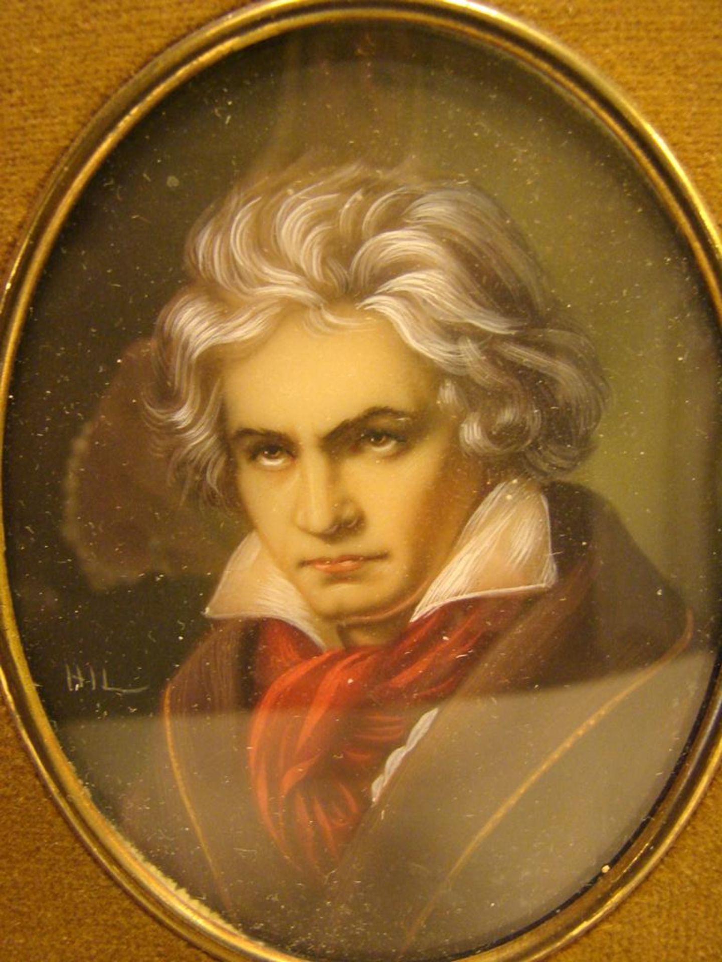 Miniatur, Beethoven, Rahmen ca. 25 x 23 cm - Bild 2 aus 2