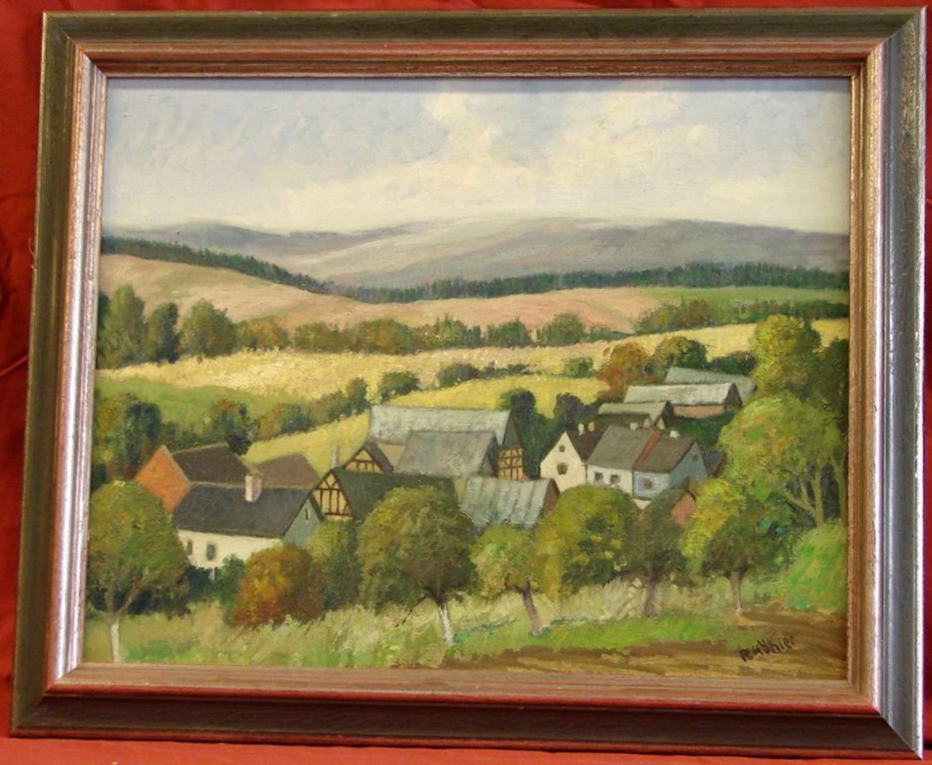 R. Höhler, "Taunuslandschaft mit Dorf Roth", Öl/L., u. re.sig., ca. 38 x 48 cm